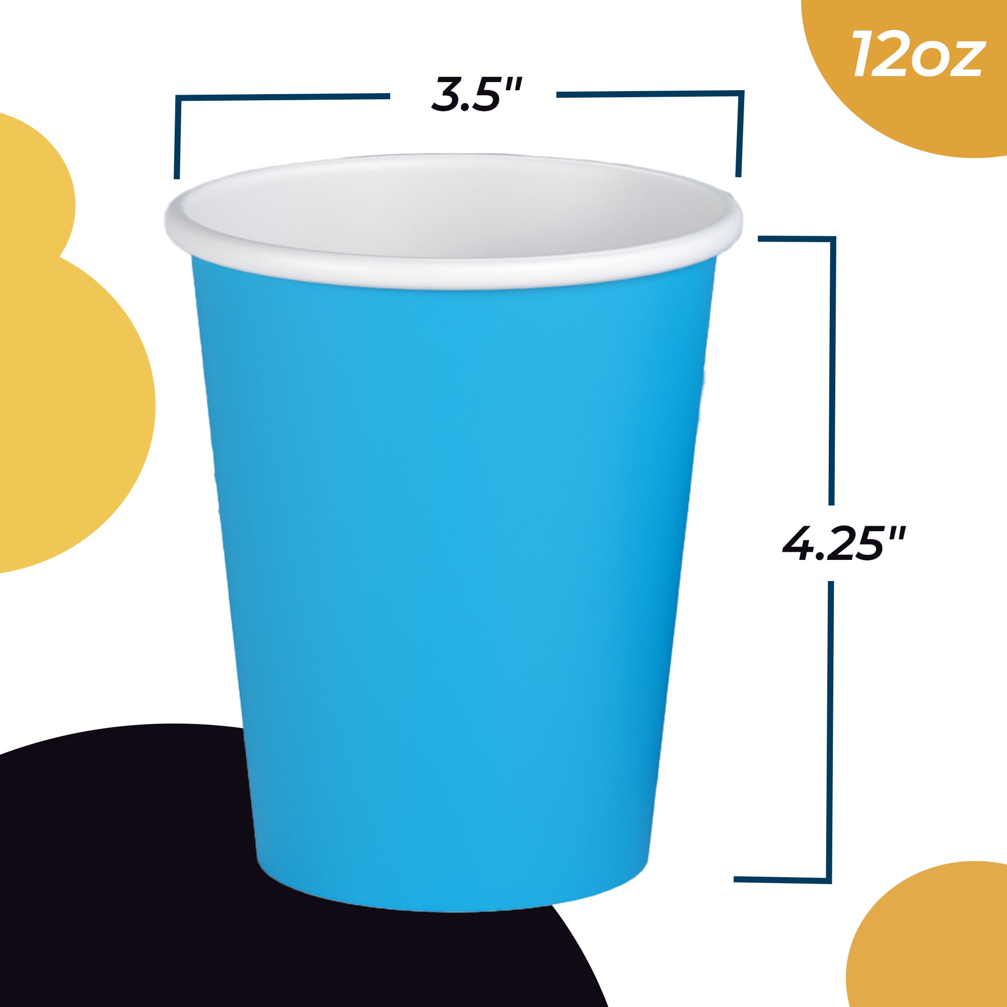 12 Oz. Turquoise Paper Cups | 500 Count
