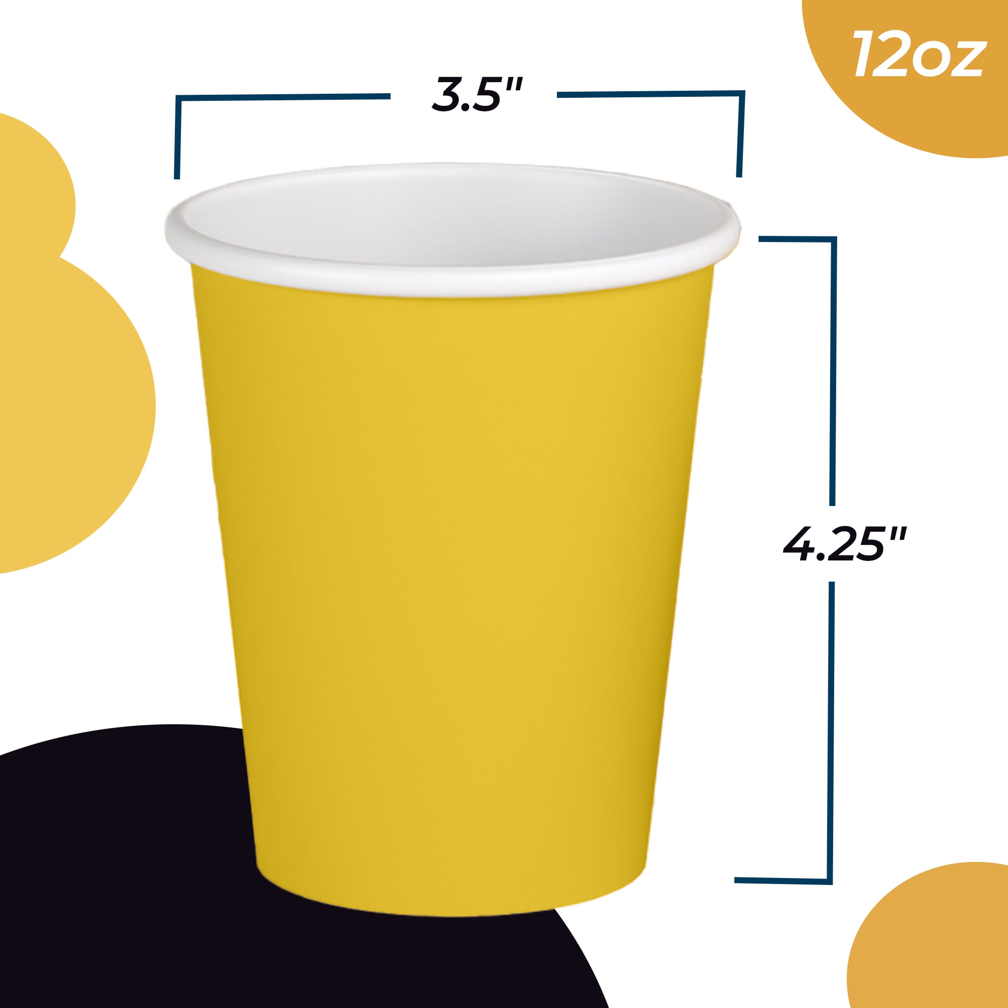 12 Oz. Yellow Paper Cups | 500 Count