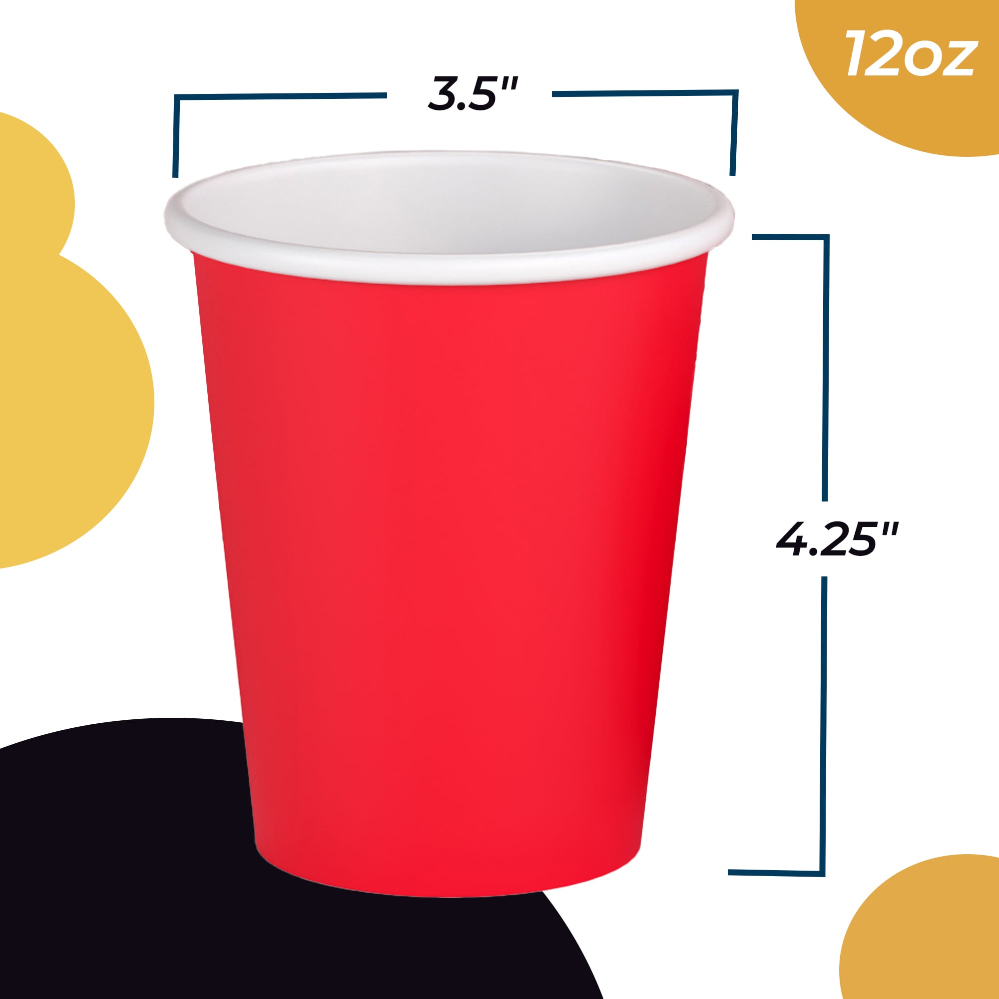 12 Oz. Red Paper Cups | 100 Count