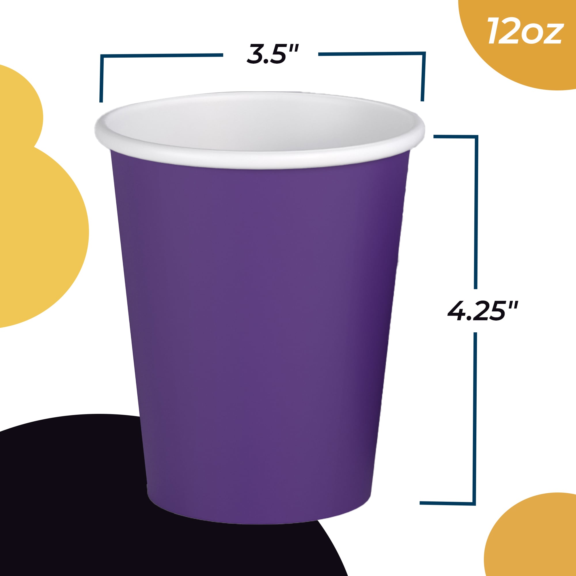 12 Oz. Purple Paper Cups | 100 Count