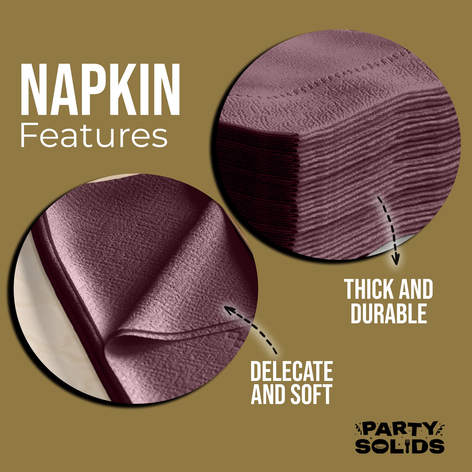 Brown Dinner Napkins | 100 Count