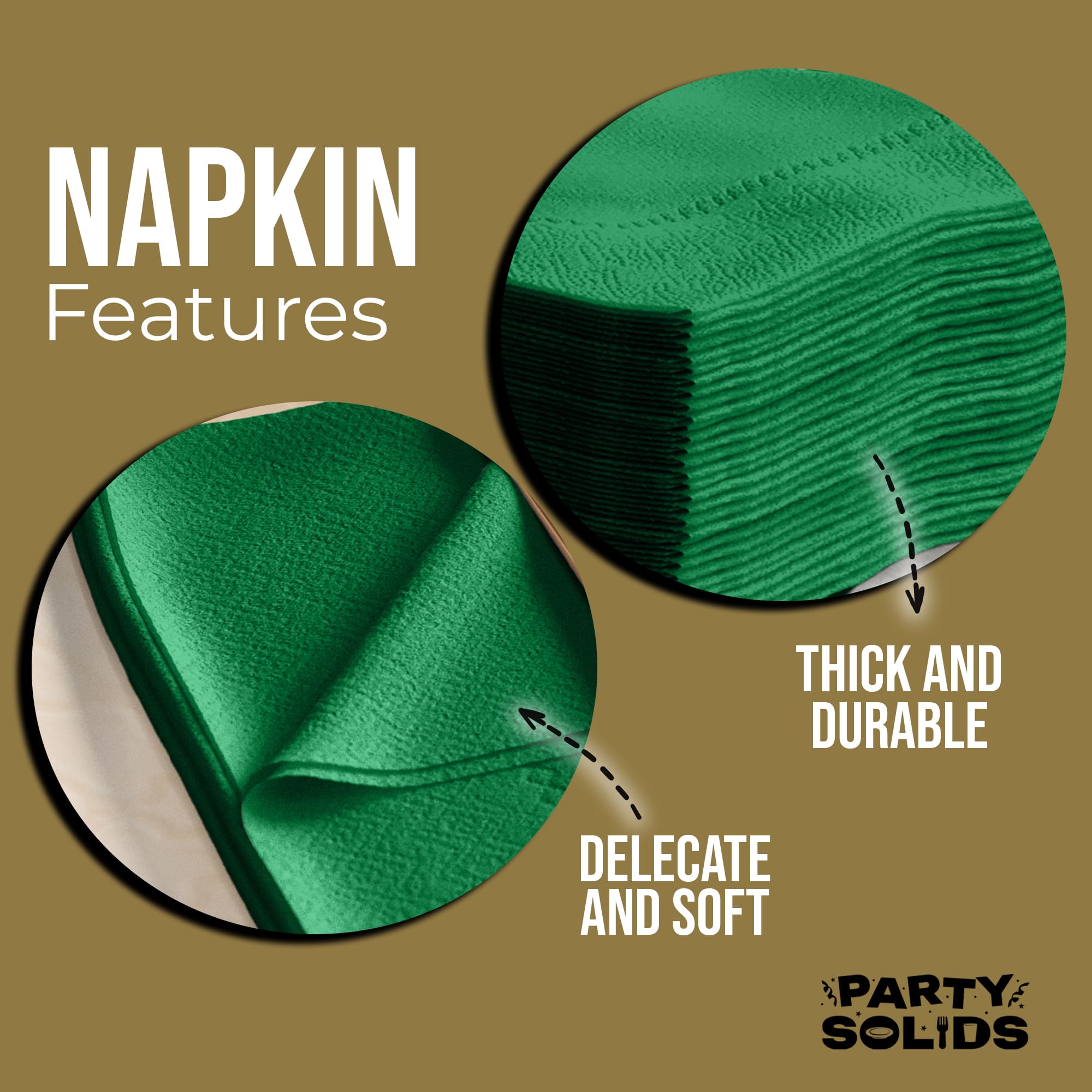 Emerald Green Dinner Napkins | 100 Count