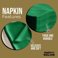 Emerald Green Dinner Napkins | 100 Count