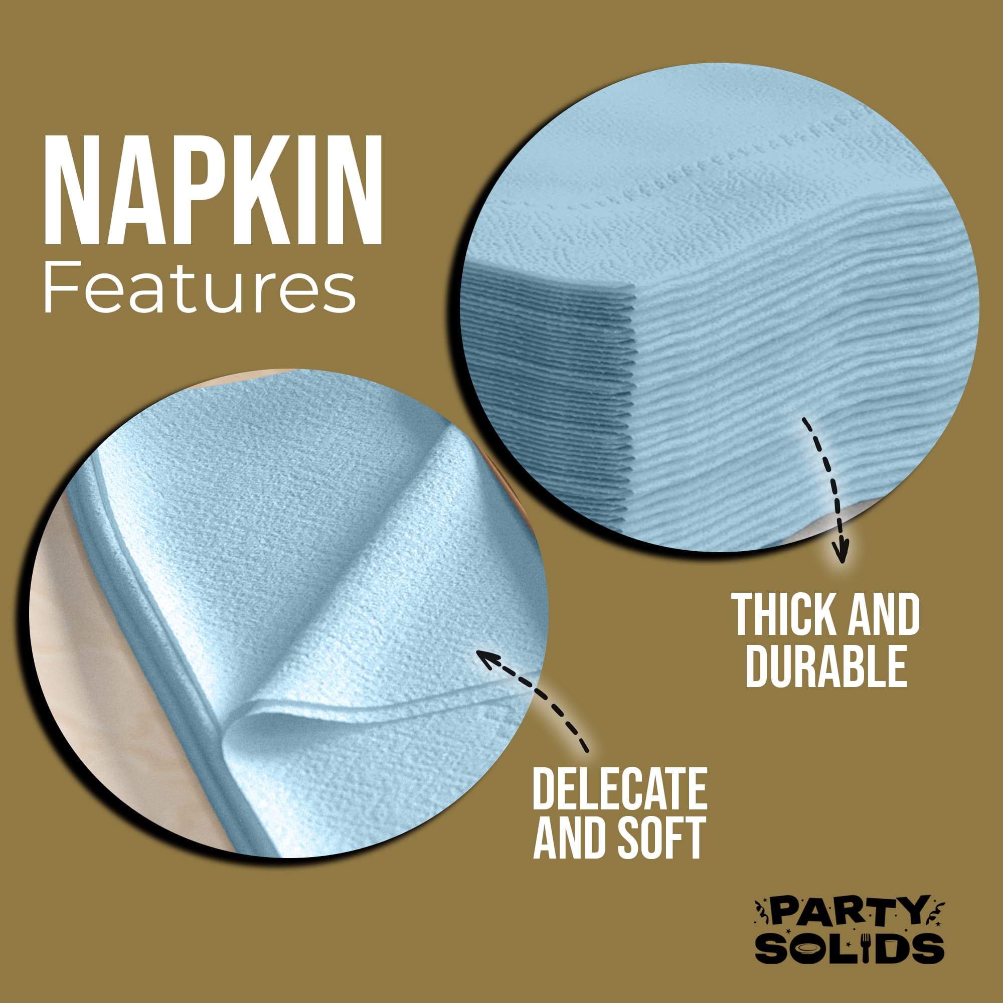 Light Blue Dinner Napkins | 100 Count