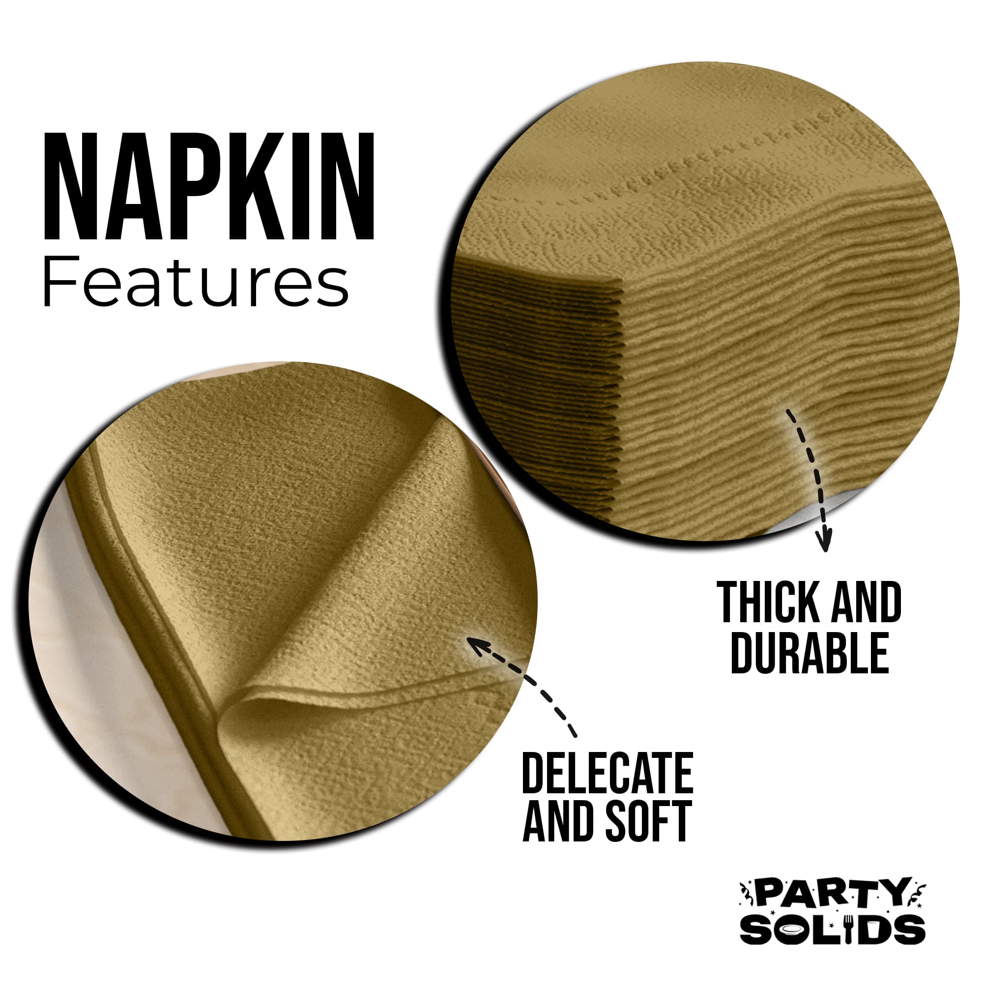 Gold Dinner Napkins | 100 Count