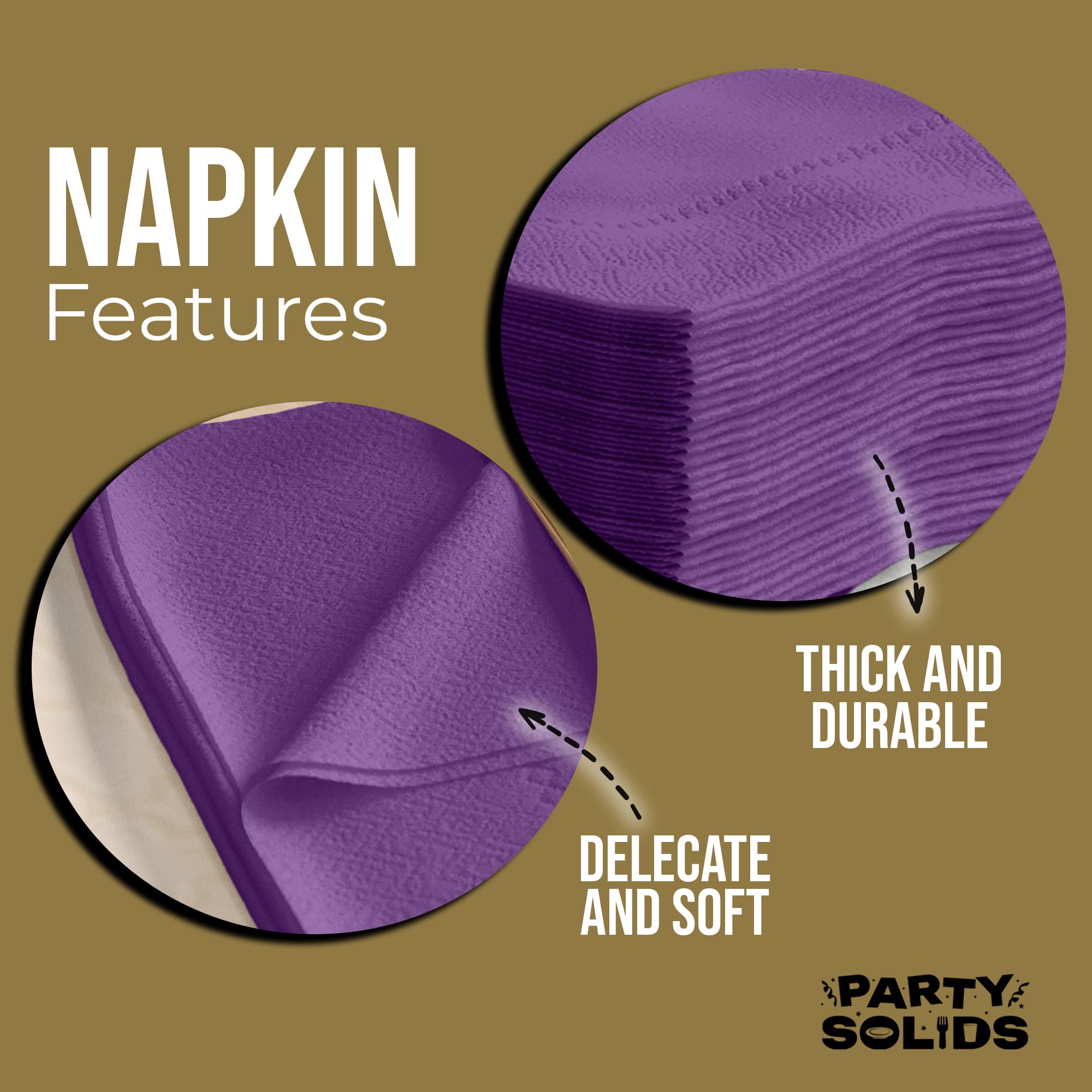 Purple Dinner Napkins | 100 Count