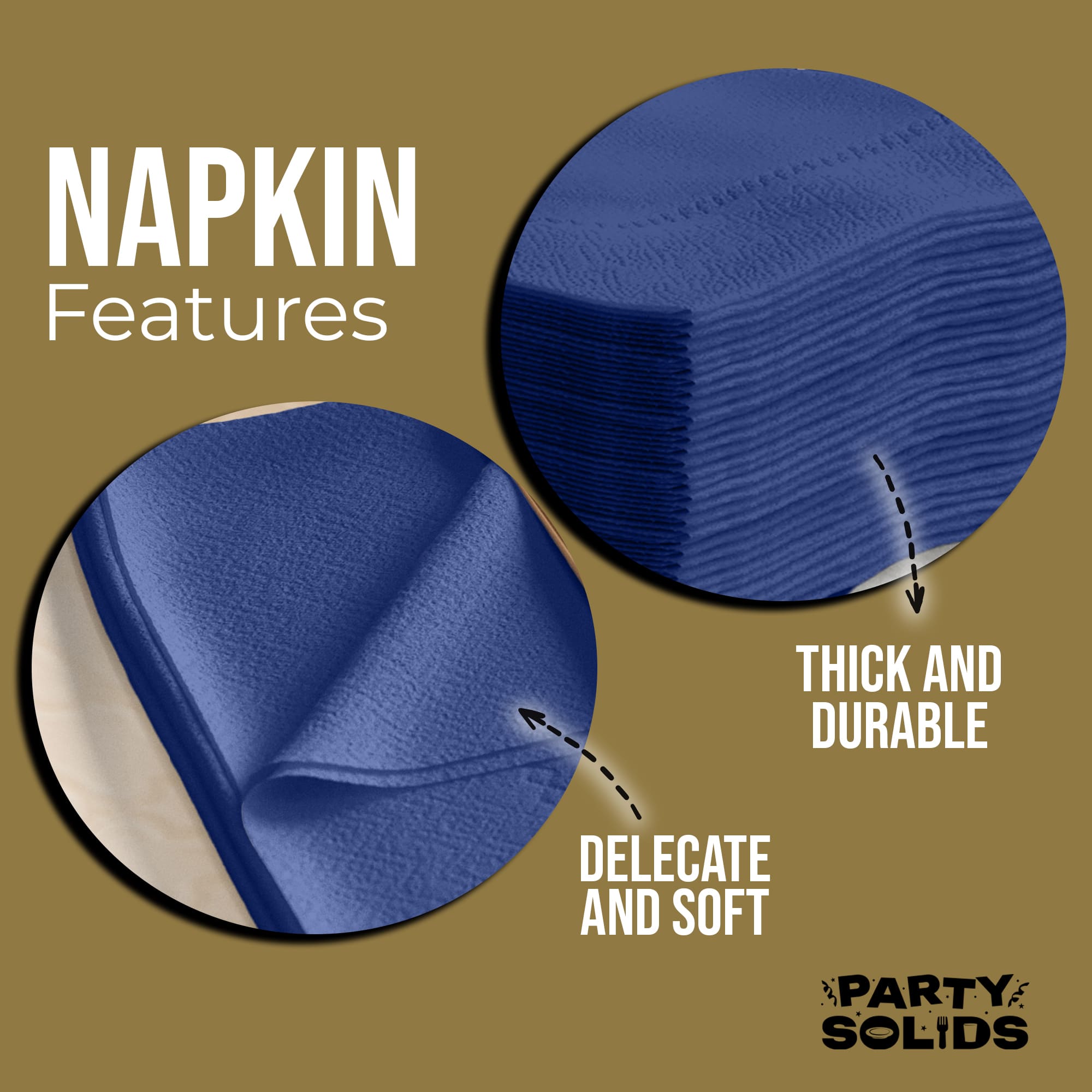 Navy Dinner Napkins | 100 Count