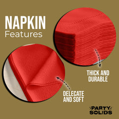 Red Dinner Napkins | 100 Count