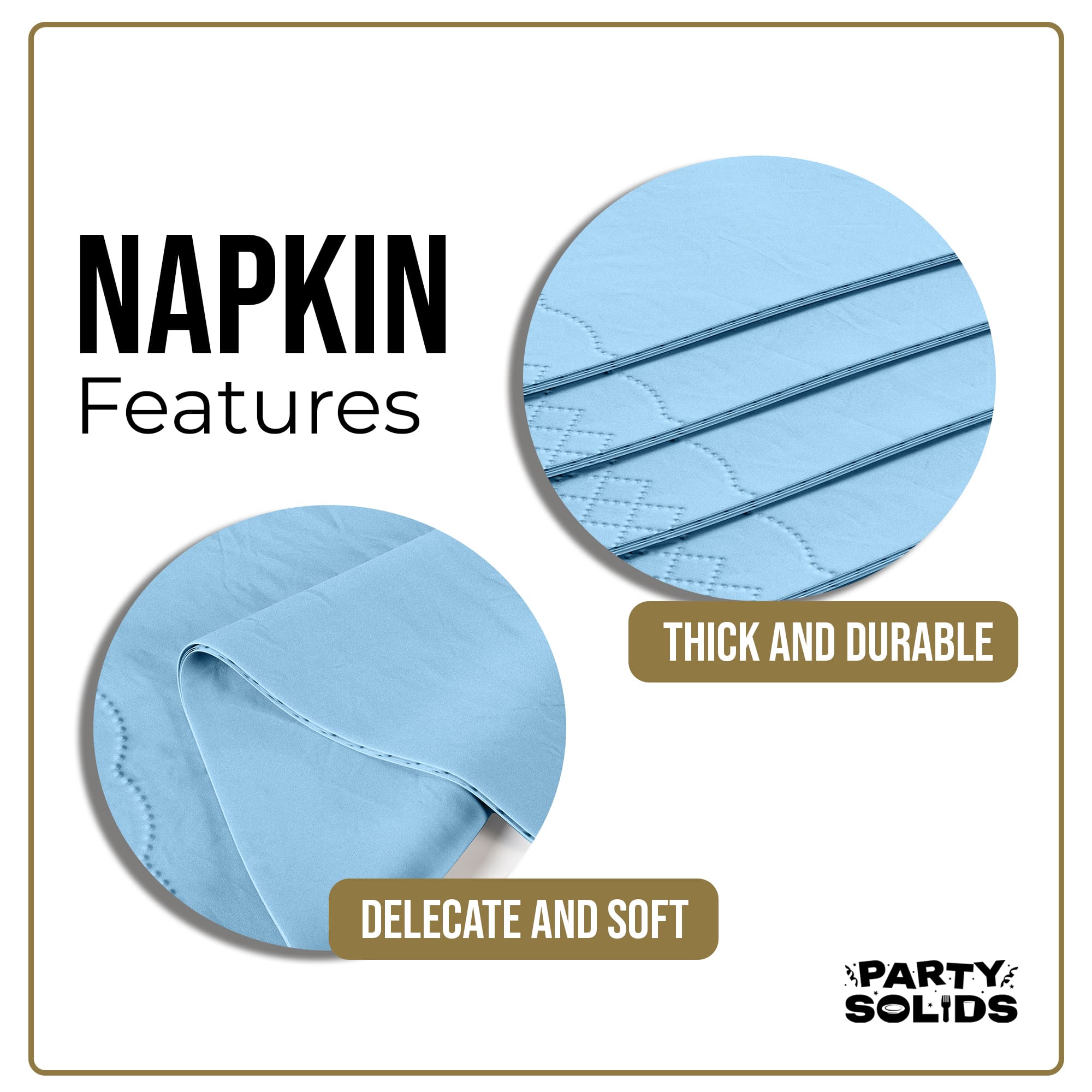 Light Blue Guest Towel Napkins | 80 Count