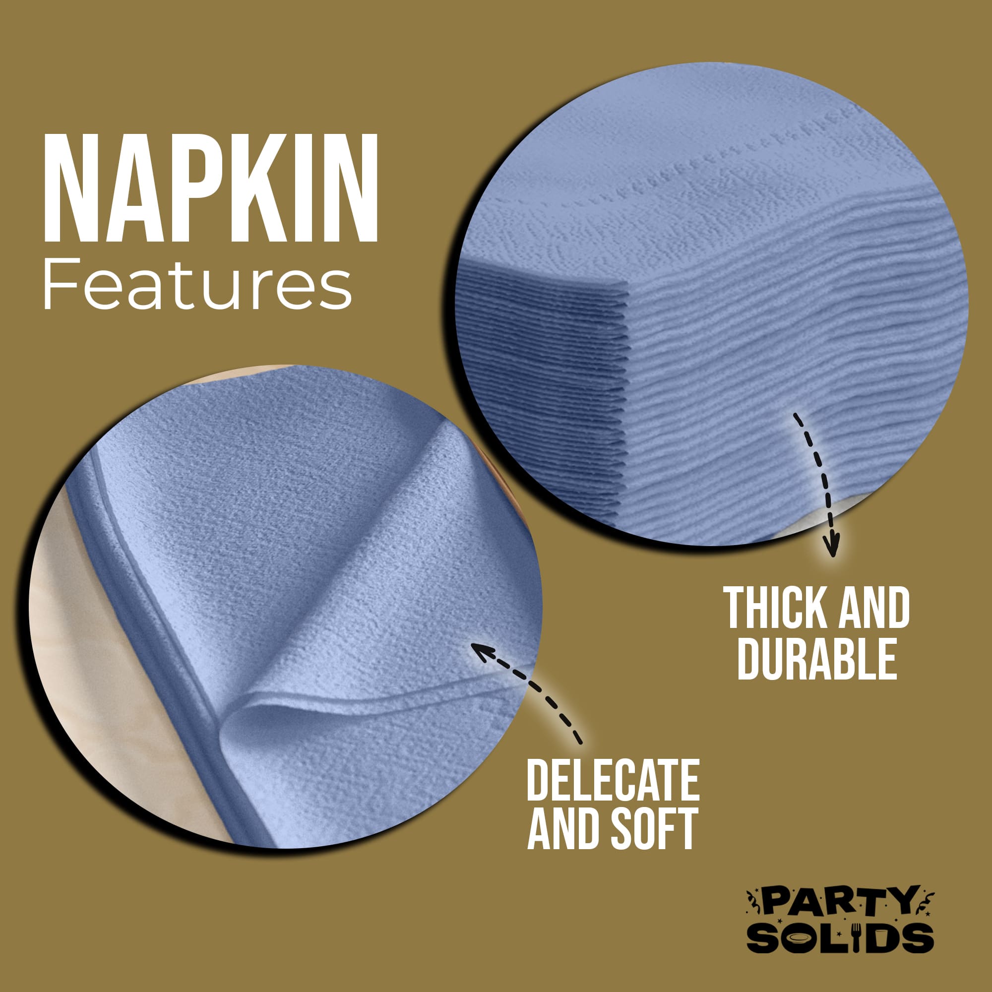 Silver Dinner Napkins | 100 Count