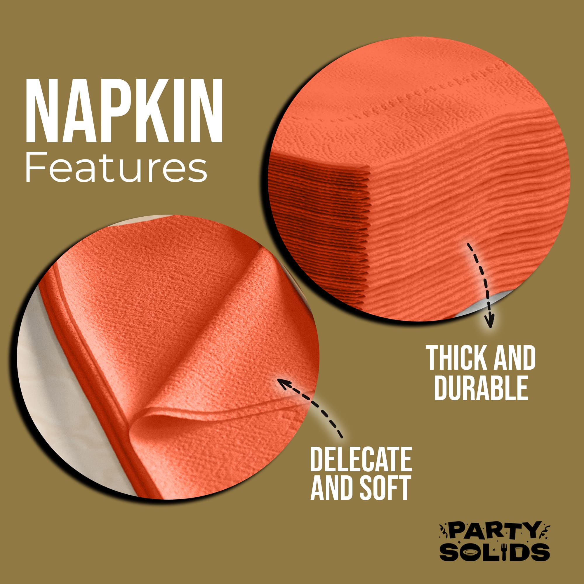 Orange Dinner Napkins | 100 Count