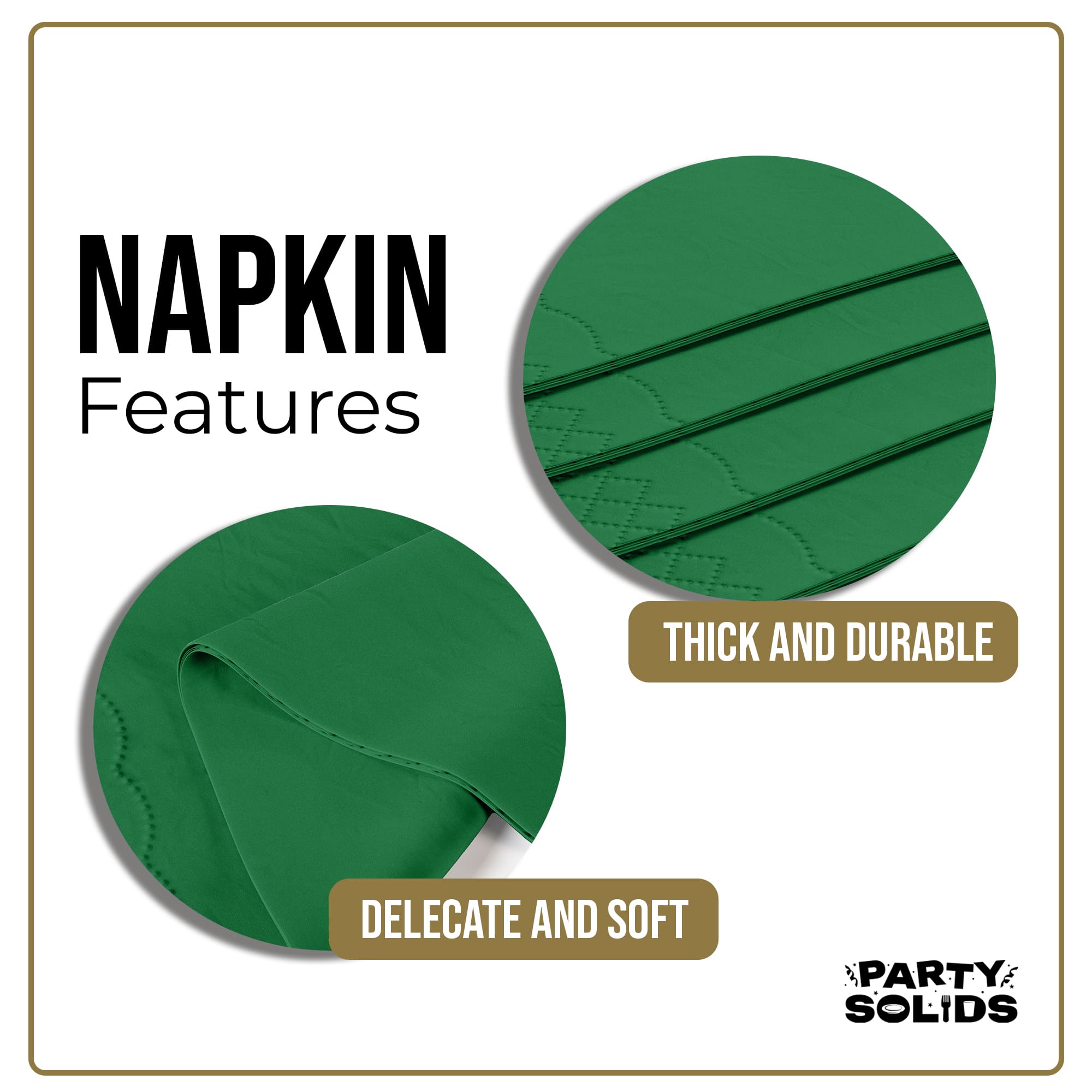 Emerald Green Guest Towel Napkins | 80 Count