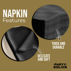 Black Dinner Napkins | 100 Count