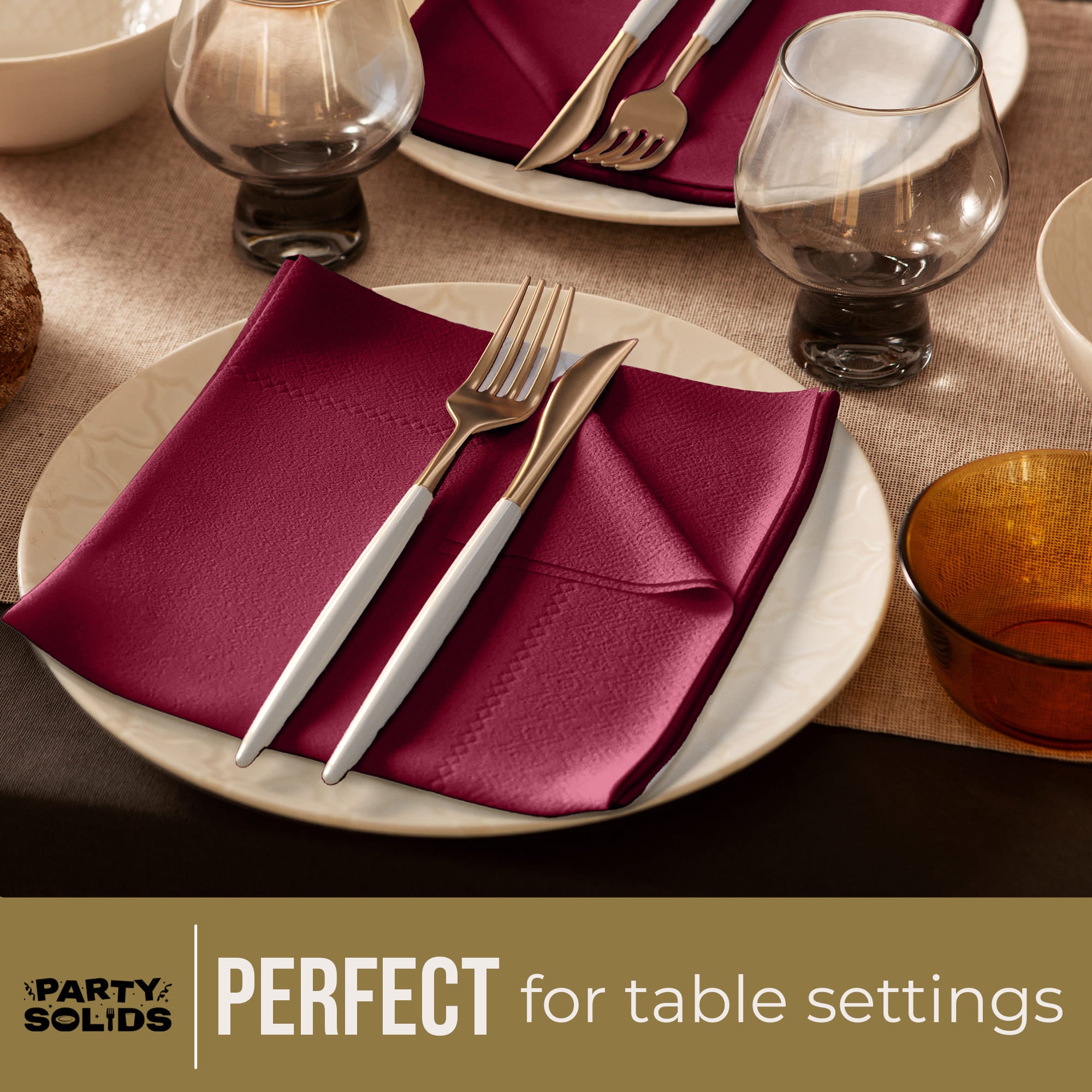 Burgundy Dinner Napkins | 100 Count