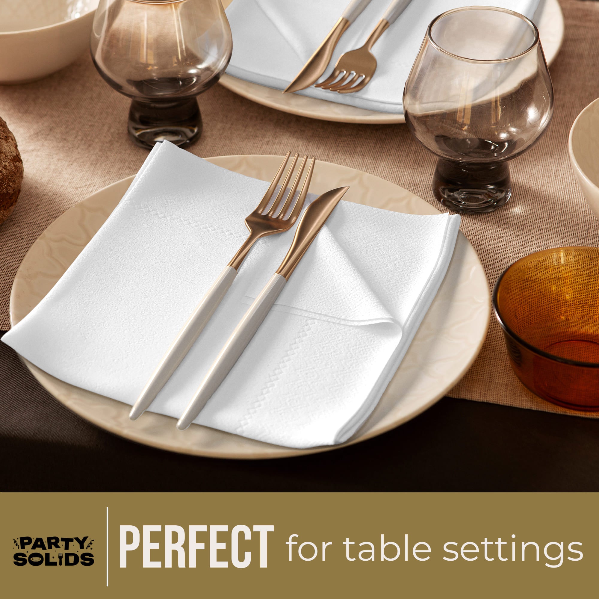 White Dinner Napkins | 100 Count