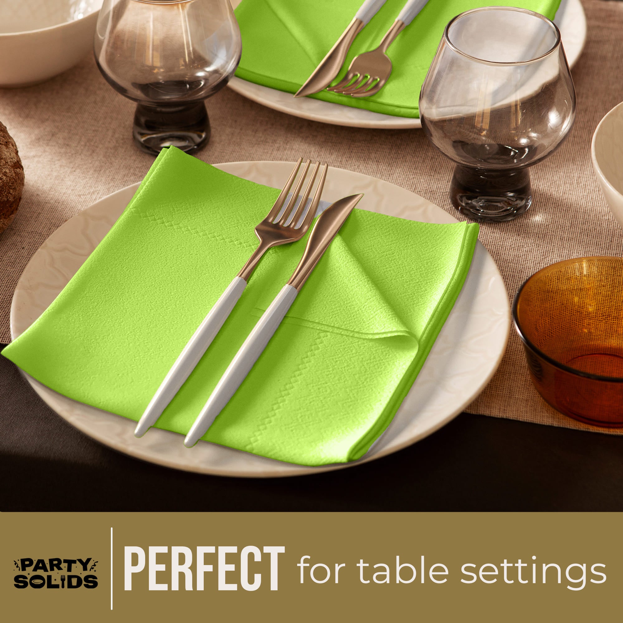 Lime Green Dinner Napkins | 100 Count