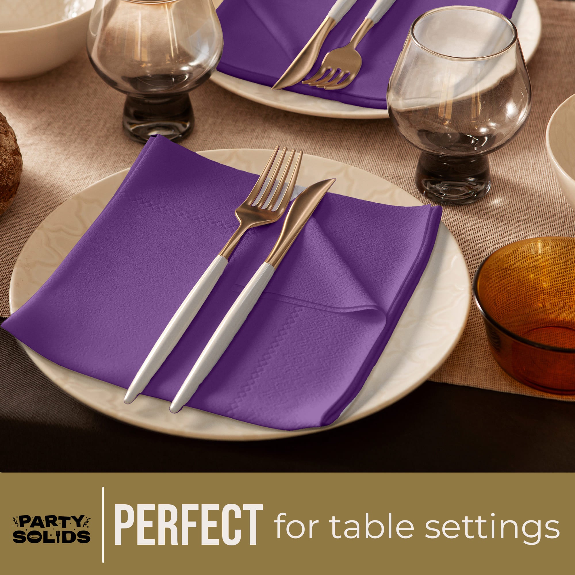 Purple Dinner Napkins | 100 Count