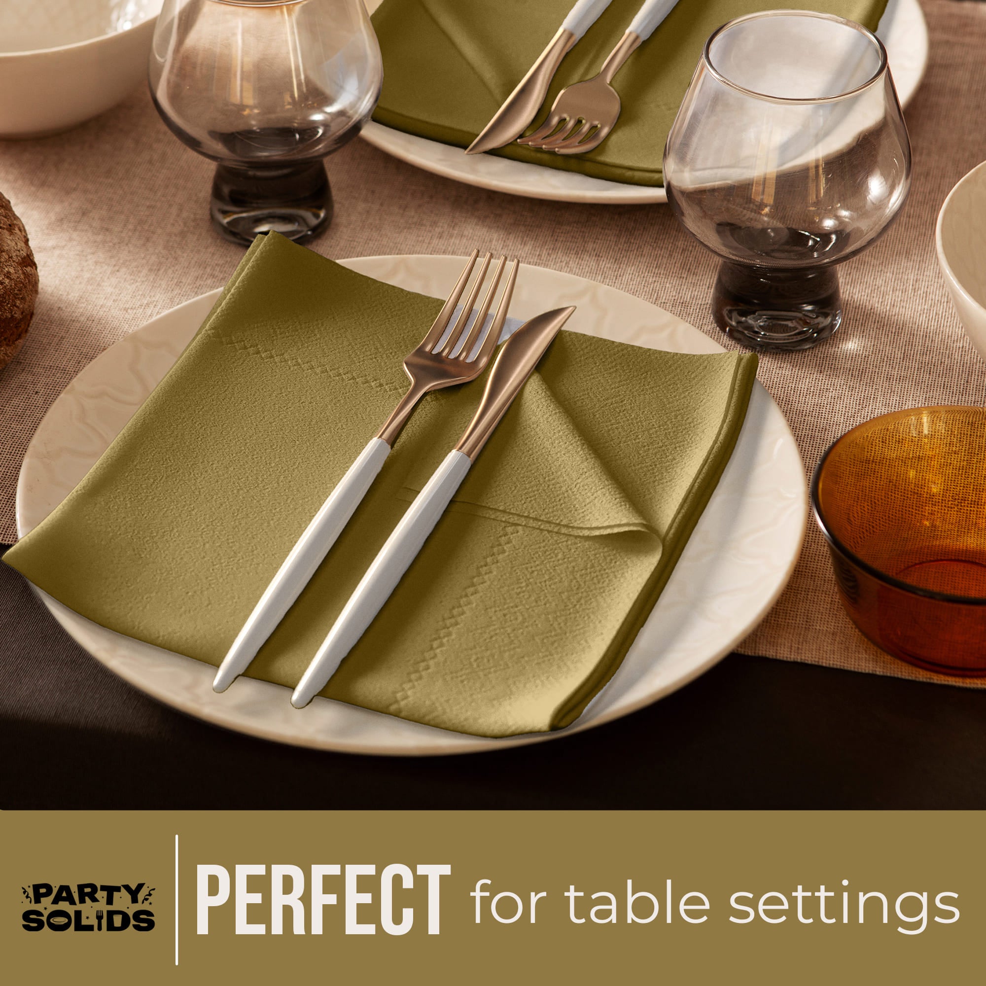 Gold Dinner Napkins | 100 Count