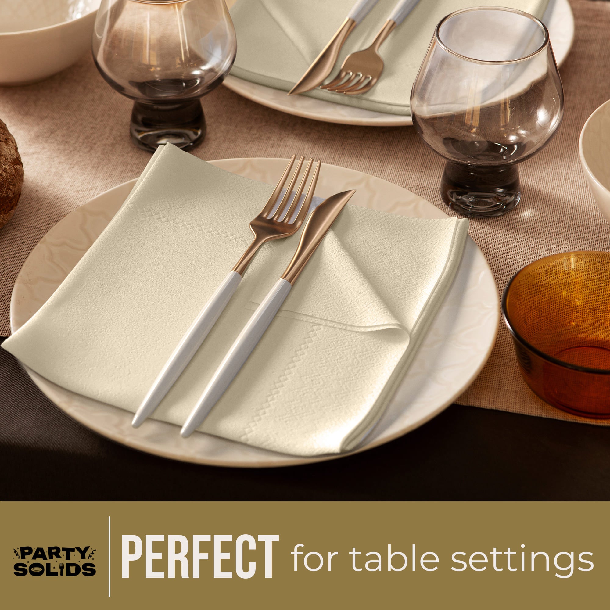 Ivory Dinner Napkins | 100 Count