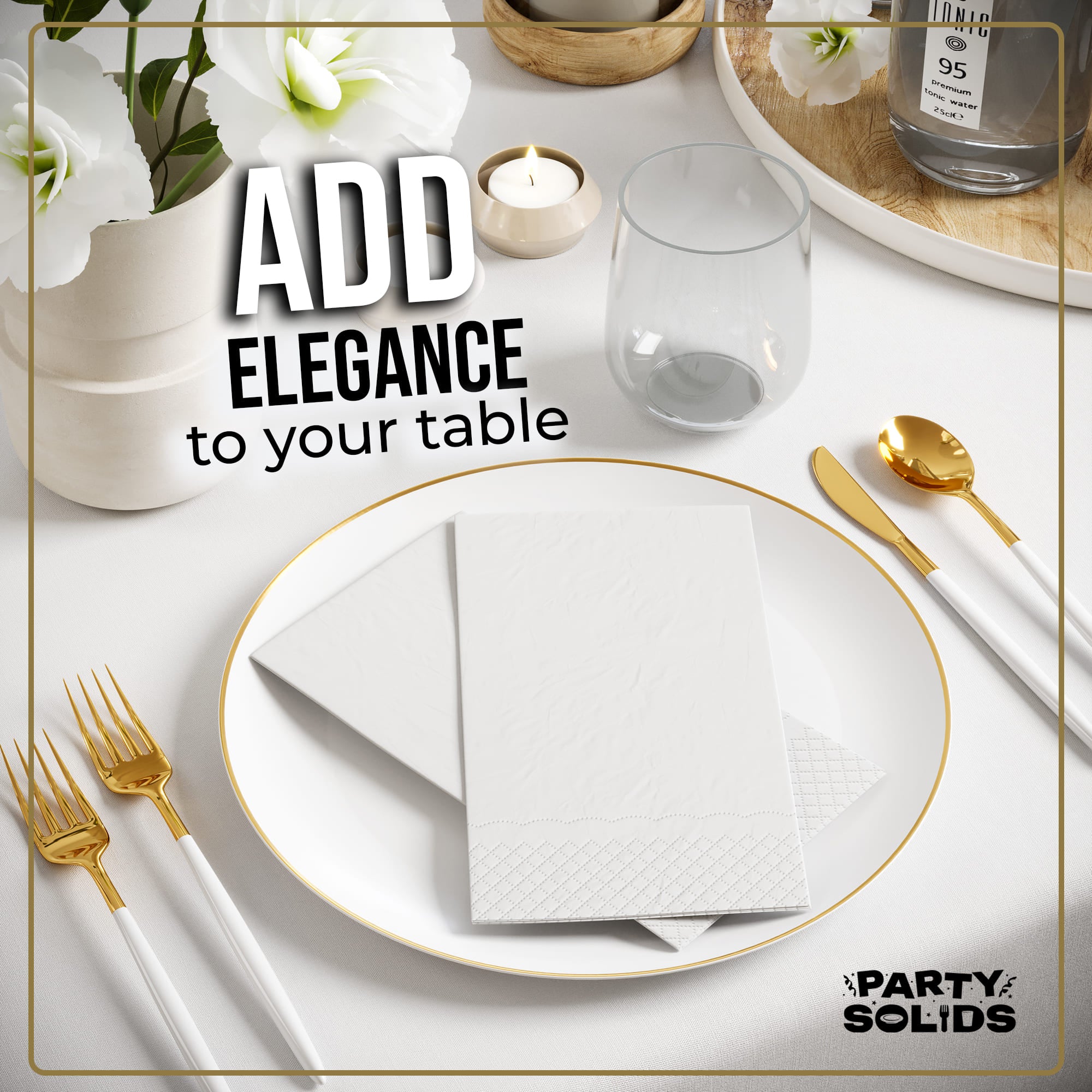 White Guest Towel Napkins | 80 Count