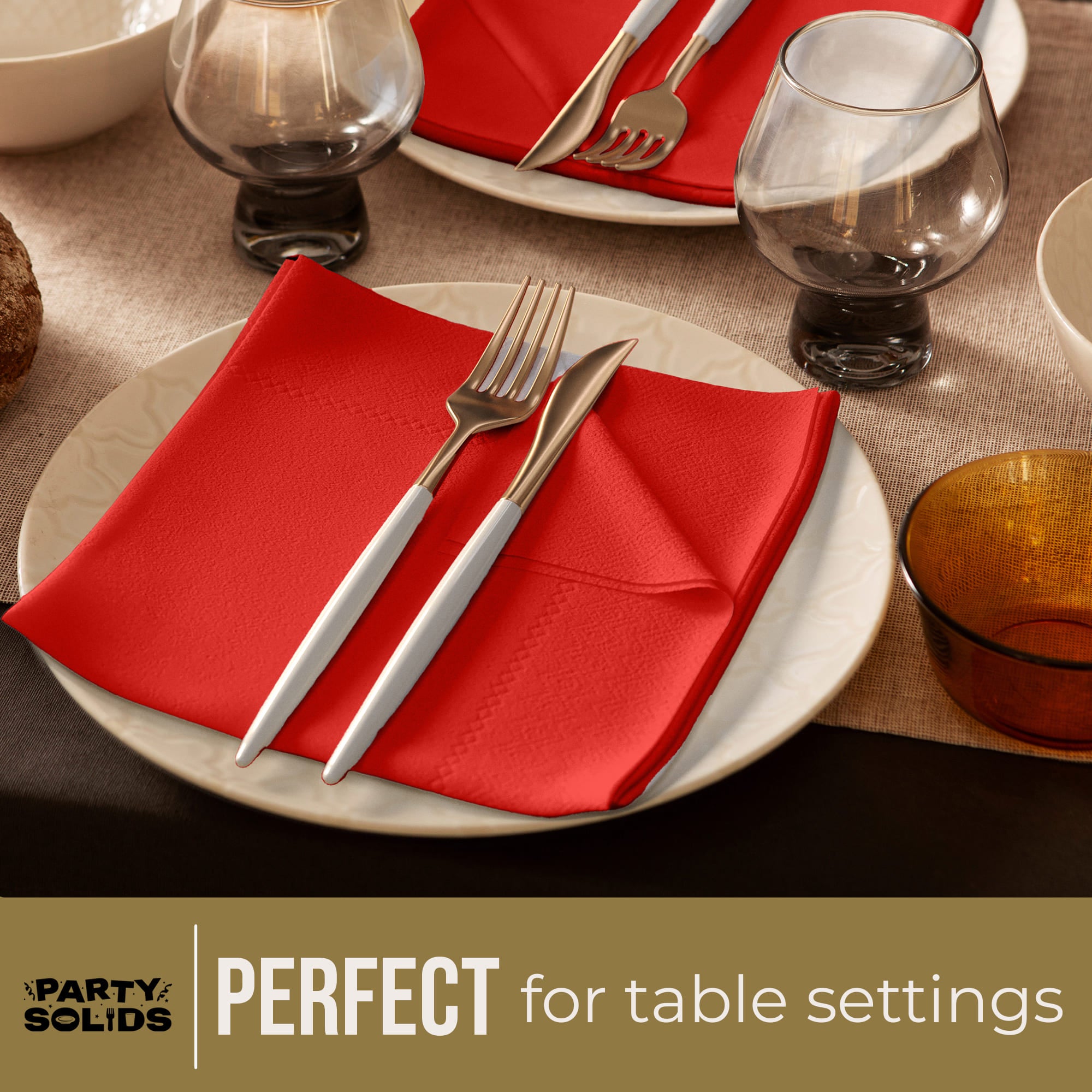 Red Dinner Napkins | 100 Count