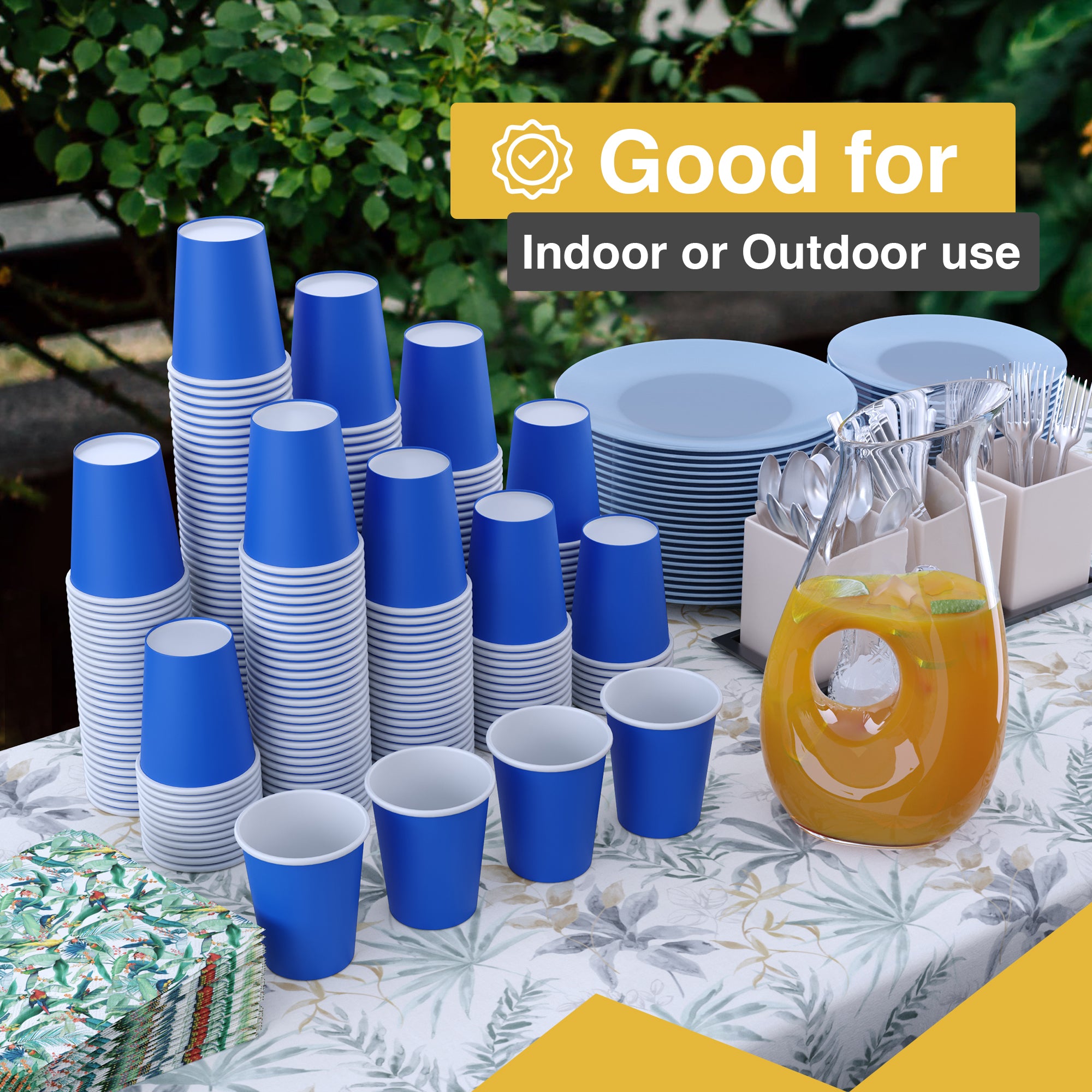 12 Oz. Dark Blue Paper Cups | 100 Count