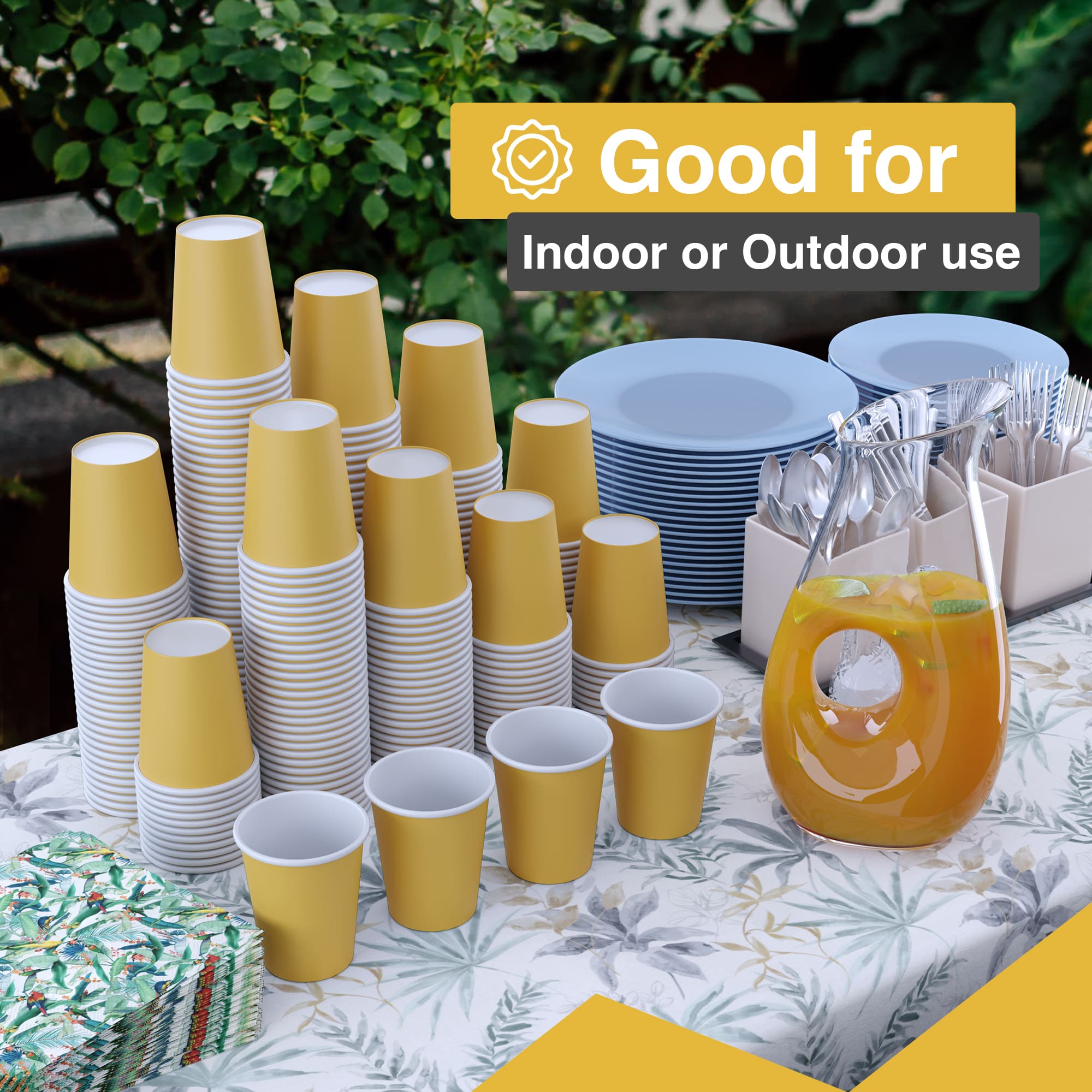 12 Oz. Yellow Paper Cups | 500 Count