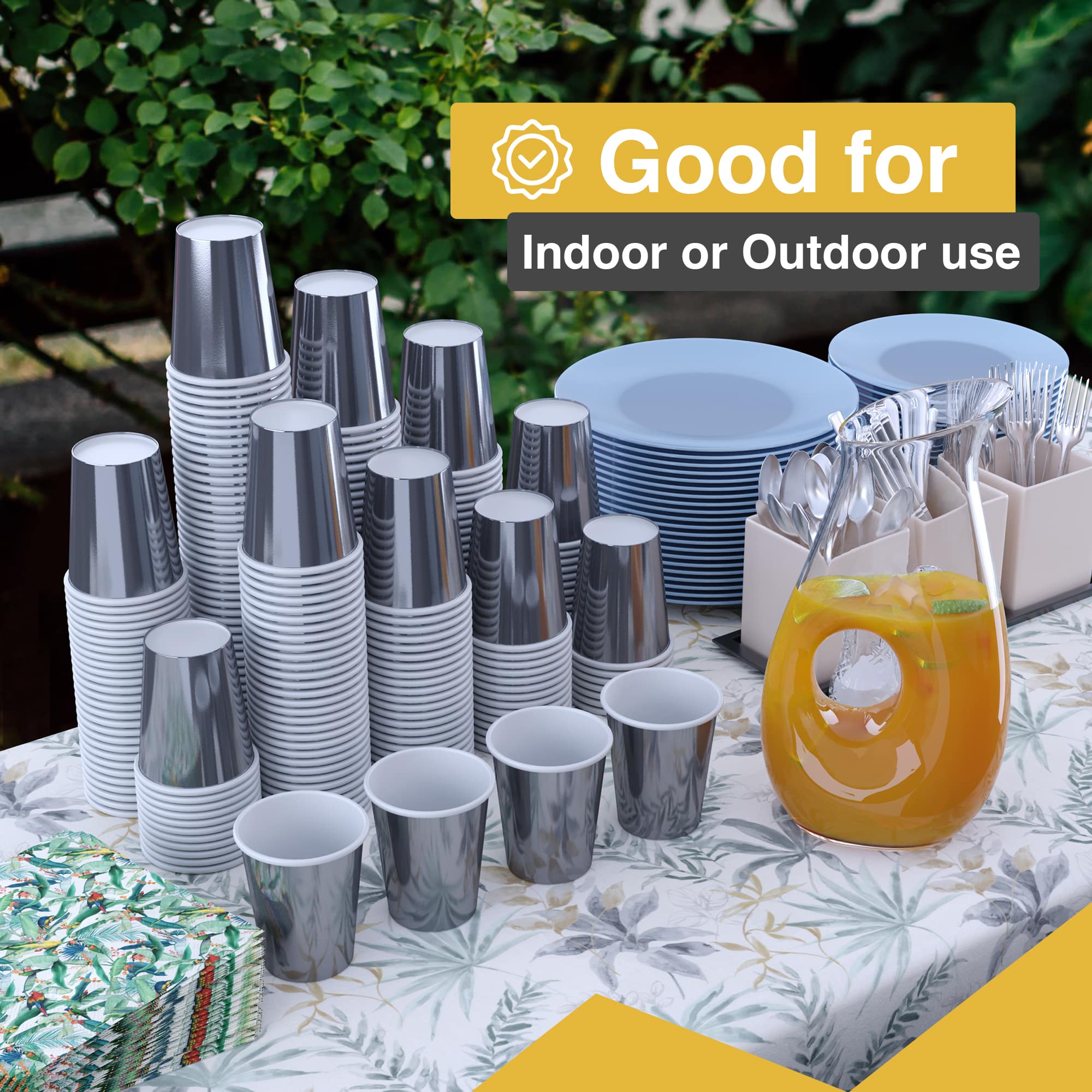 12 Oz. Silver Paper Cups | 500 Count