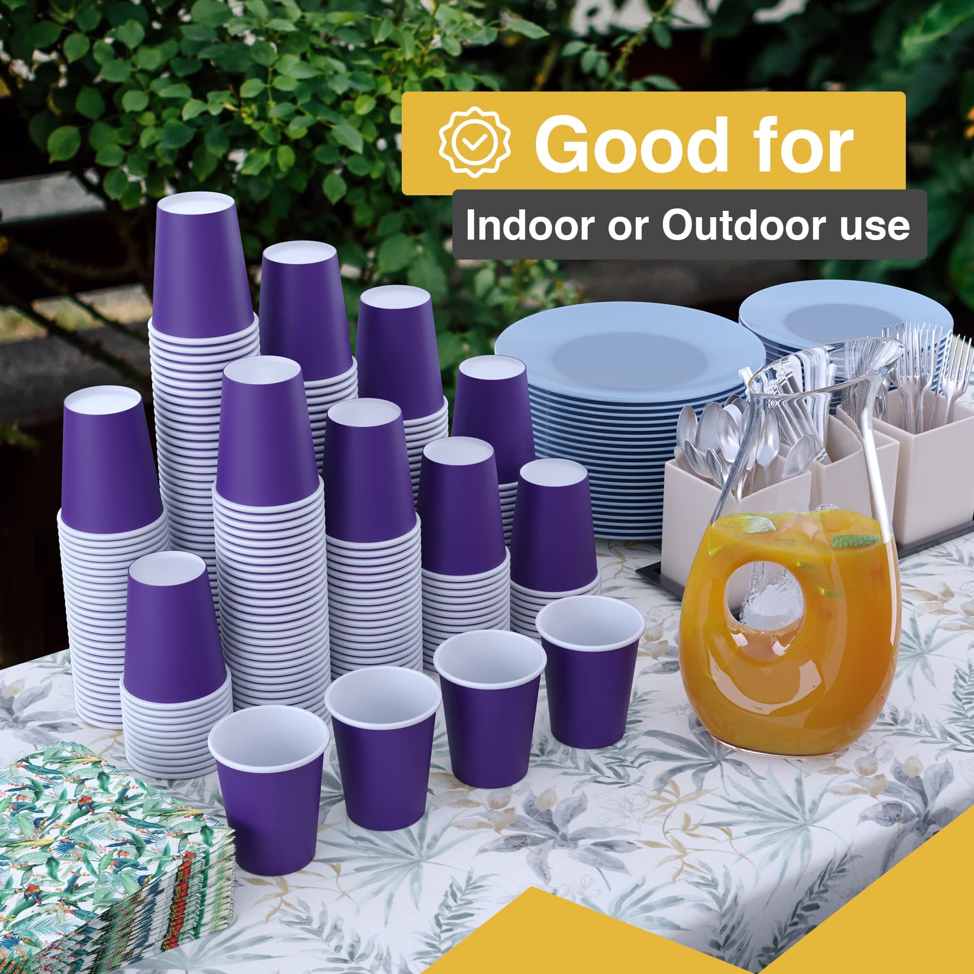12 Oz. Purple Paper Cups | 100 Count