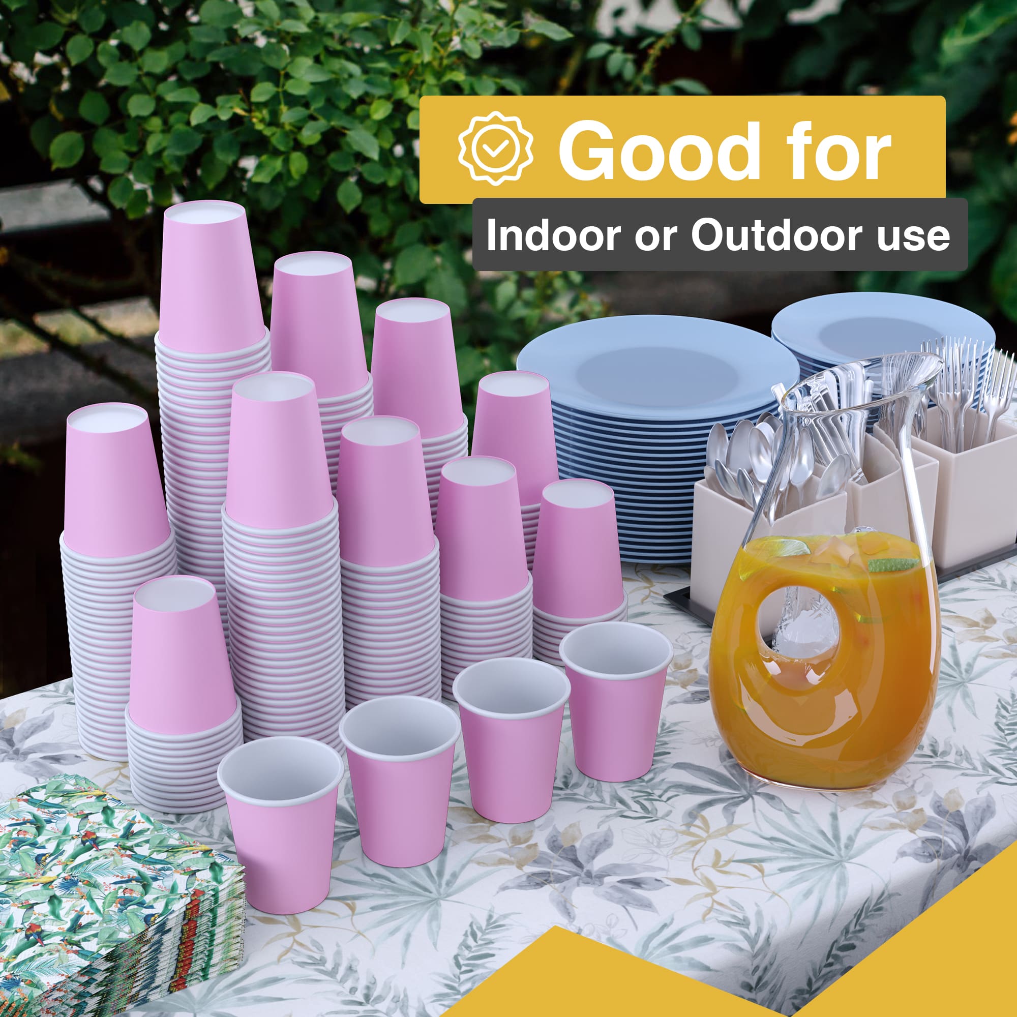 12 Oz. Pink Paper Cups | 500 Count
