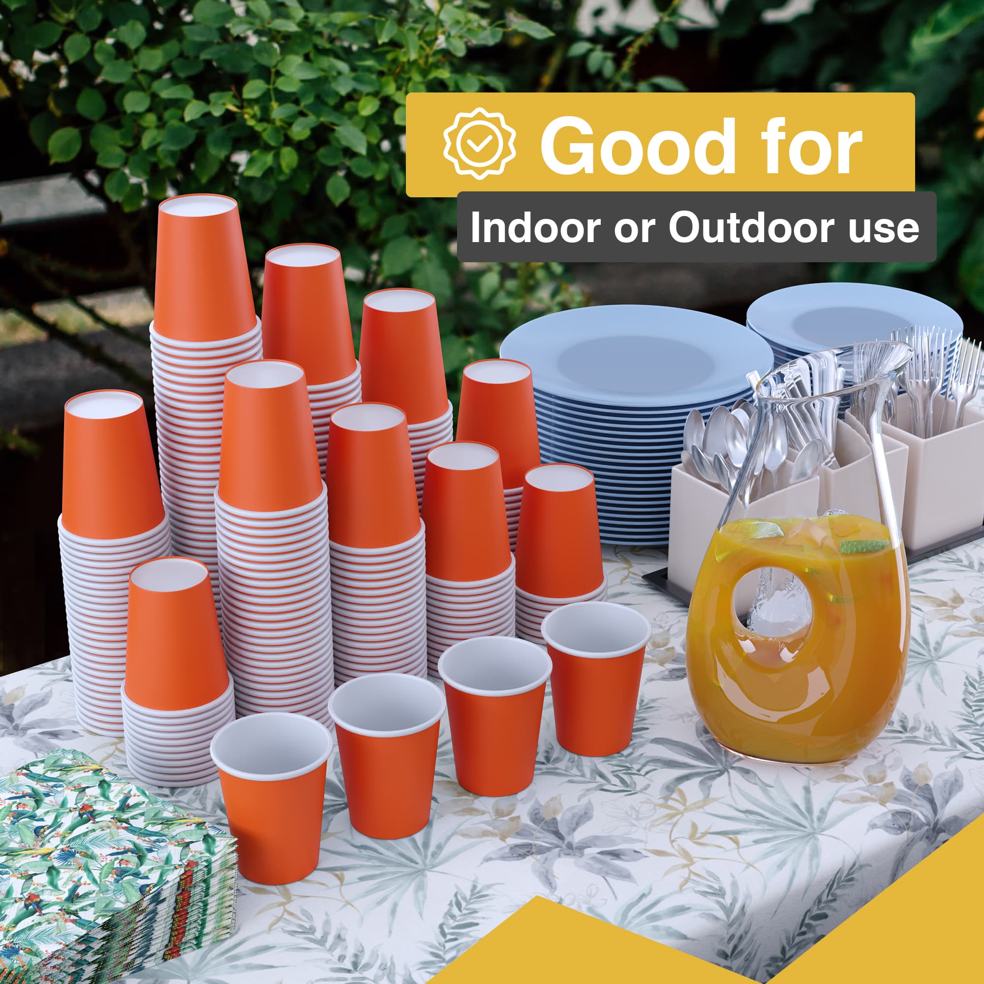 12 Oz. Orange Paper Cups | 100 Count