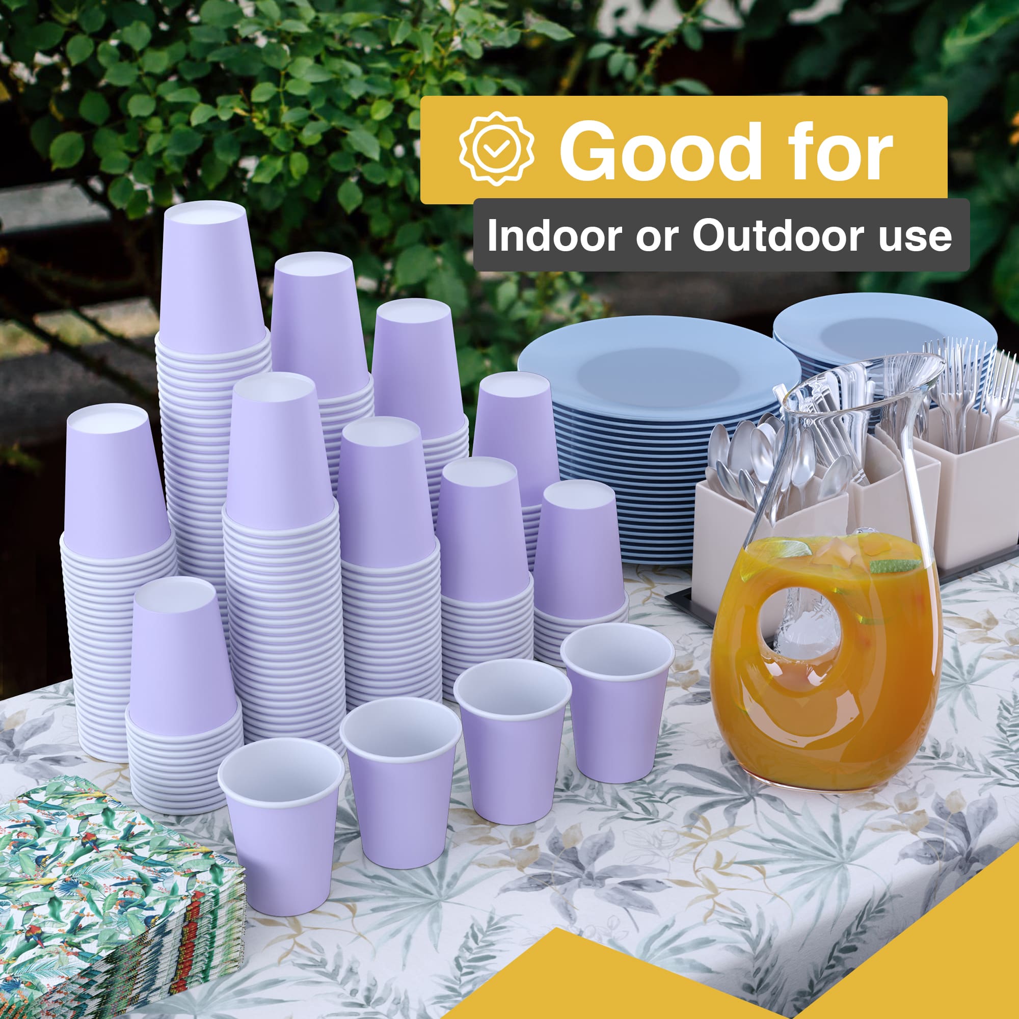 12 Oz. Lavender Paper Cups | 100 Count