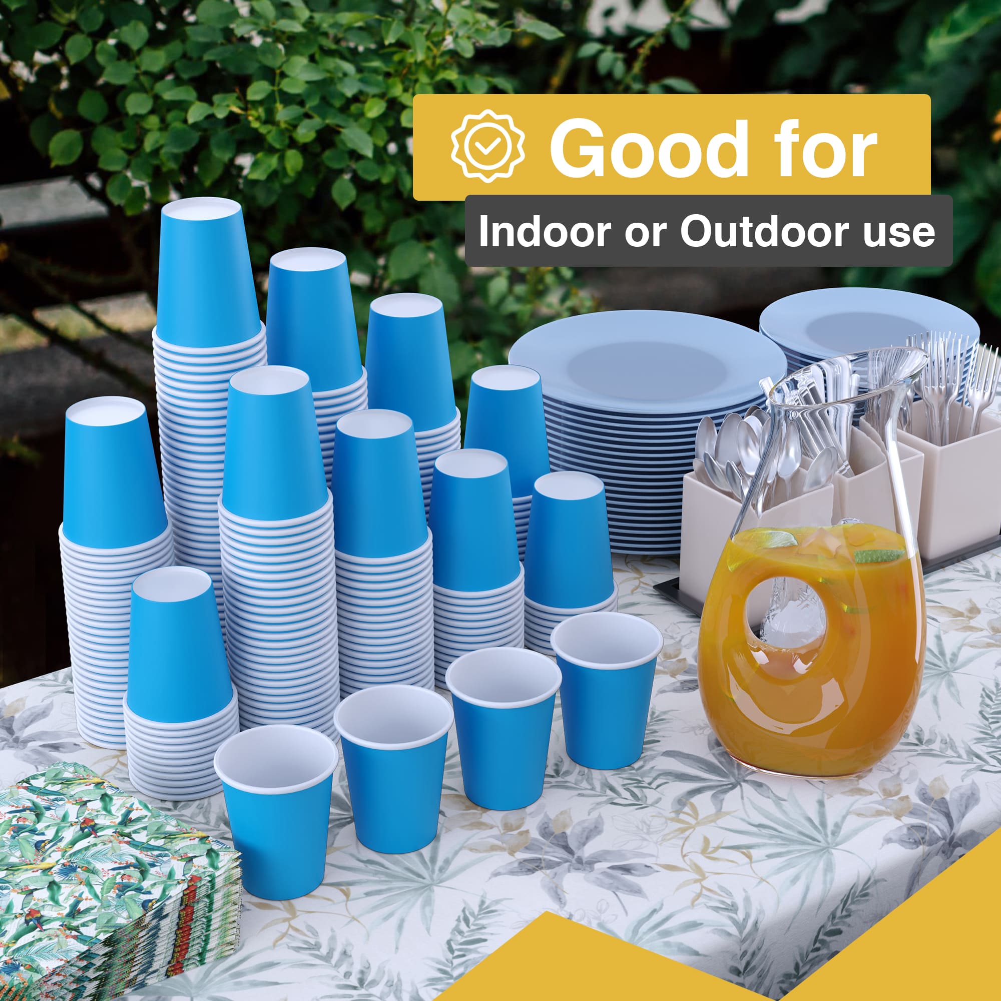 12 Oz. Turquoise Paper Cups | 500 Count