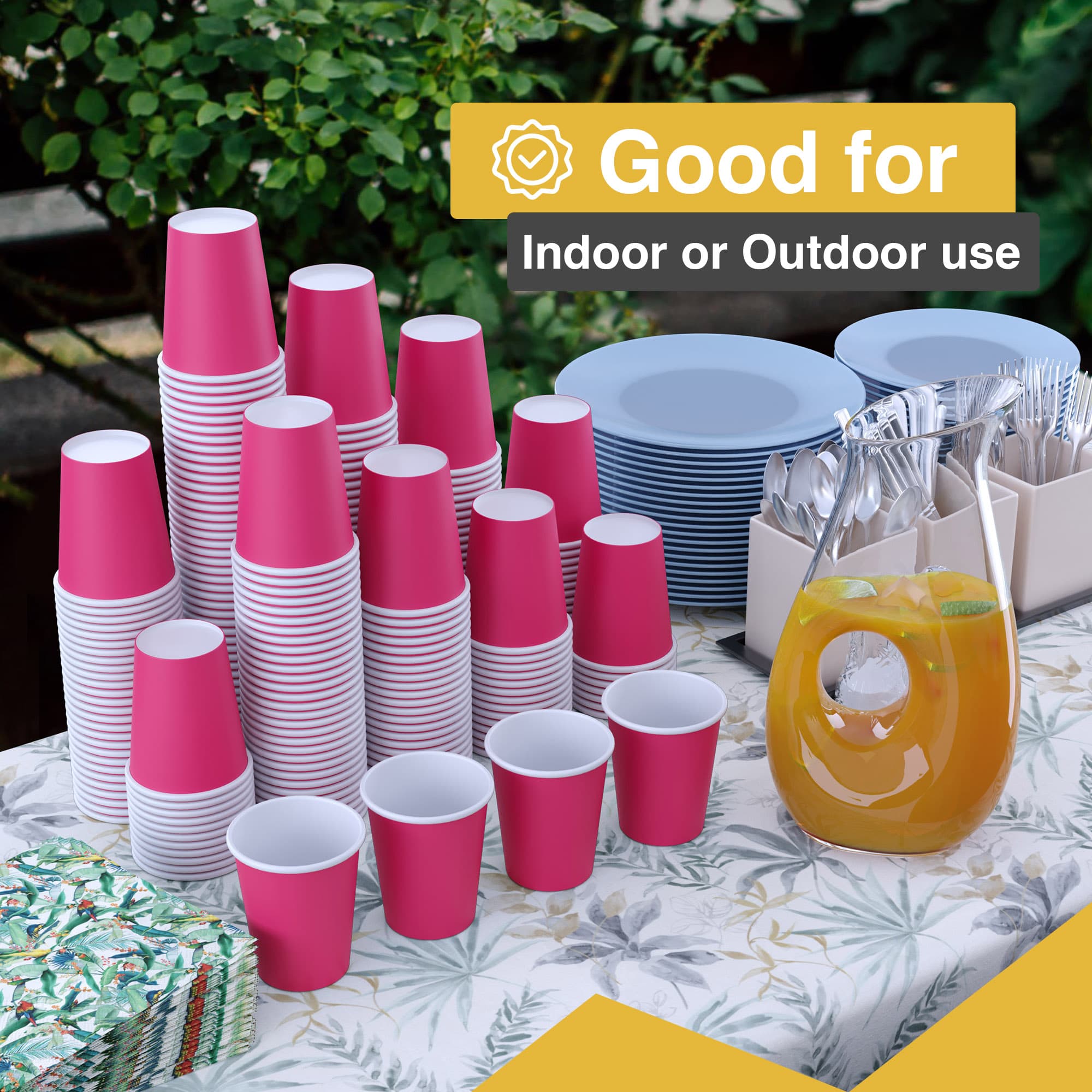 12 Oz. Cerise Paper Cups | 500 Count