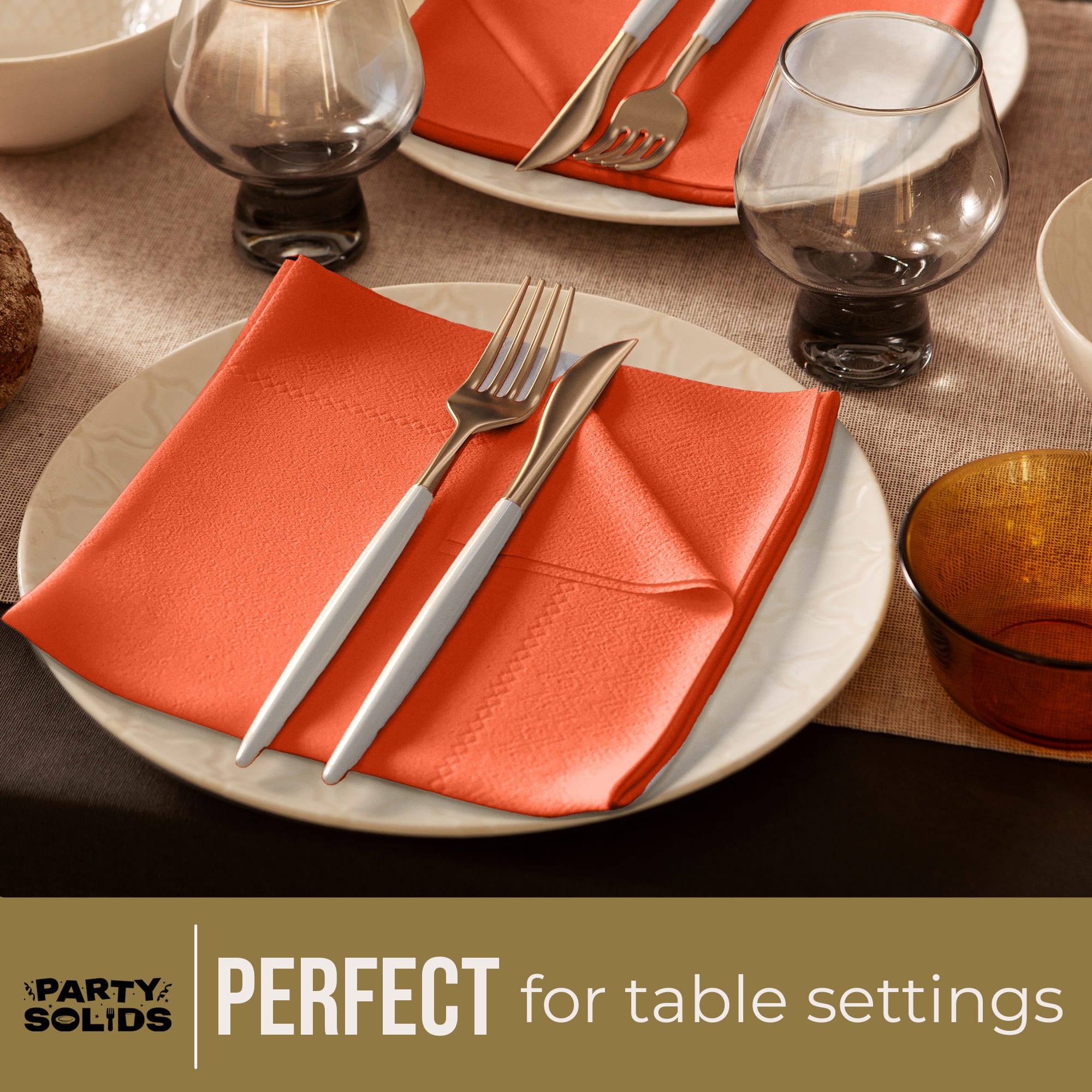 Orange Dinner Napkins | 100 Count