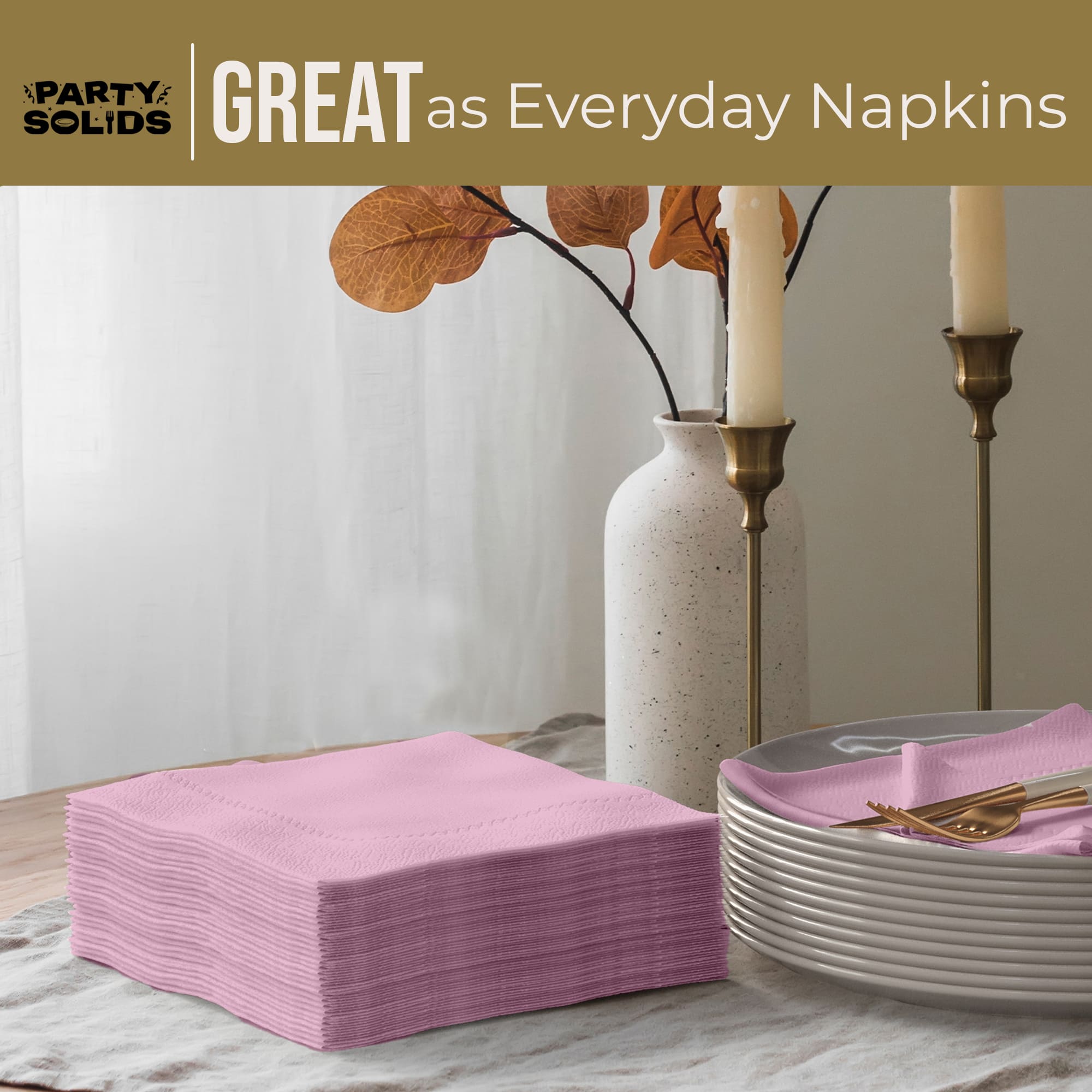 Pink Dinner Napkins | 100 Count