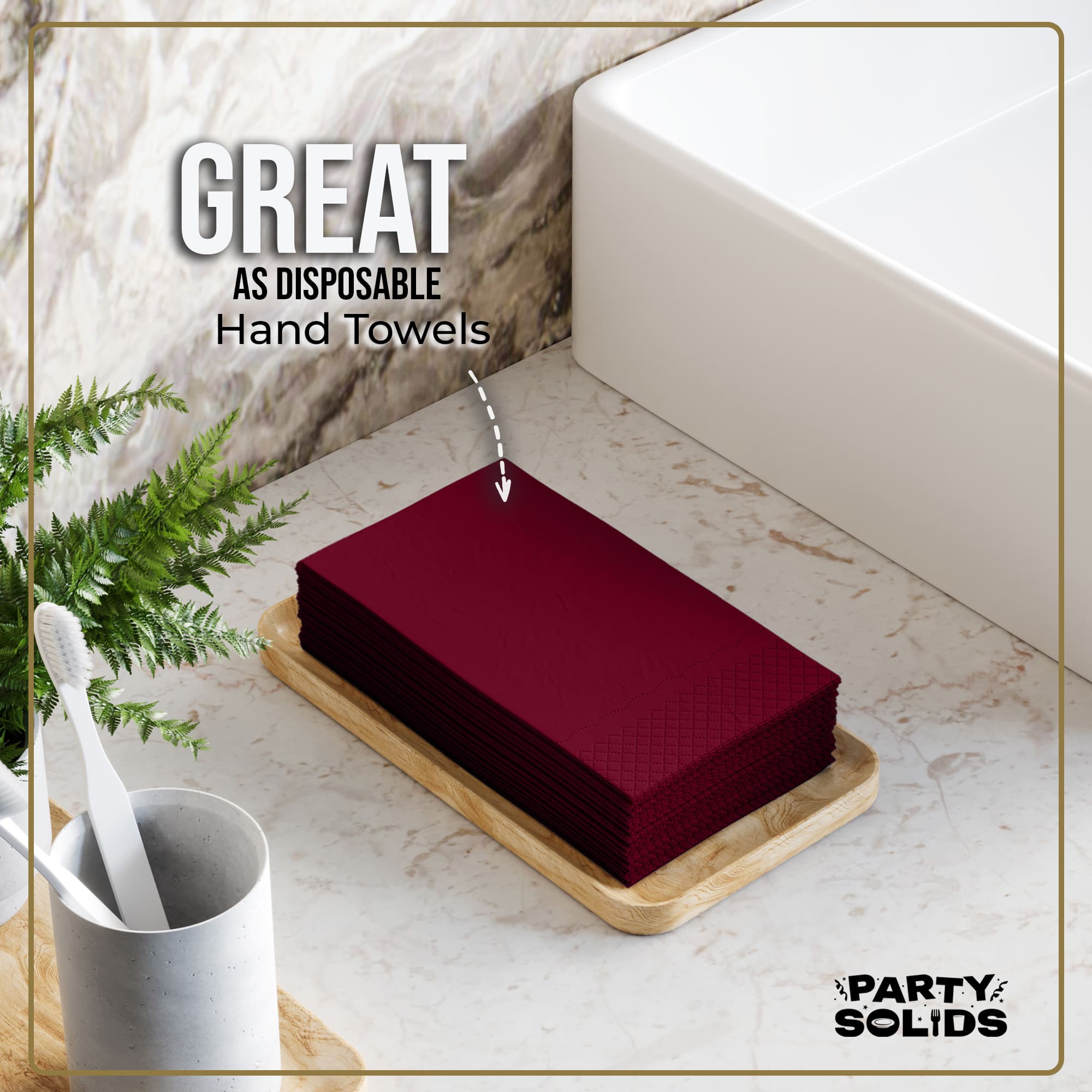 Burgundy Guest Towel Napkins | 240 Count