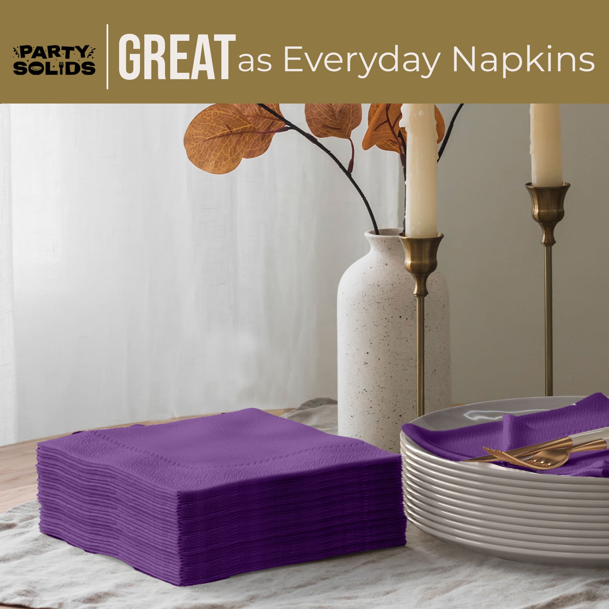 Purple Dinner Napkins | 100 Count