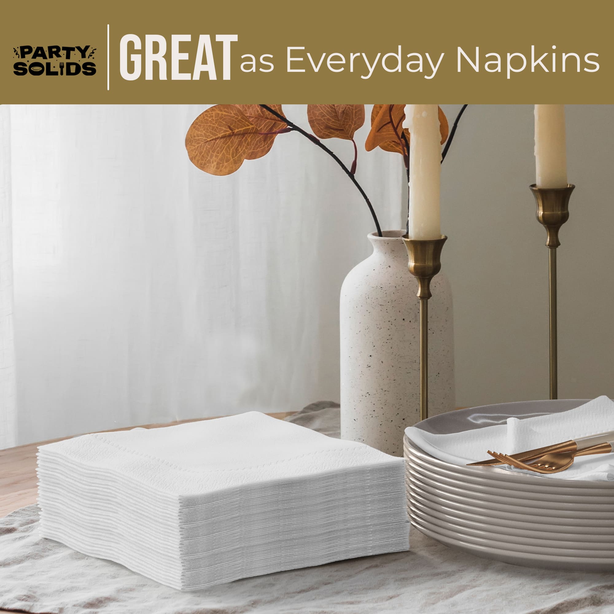 White Dinner Napkins | 100 Count