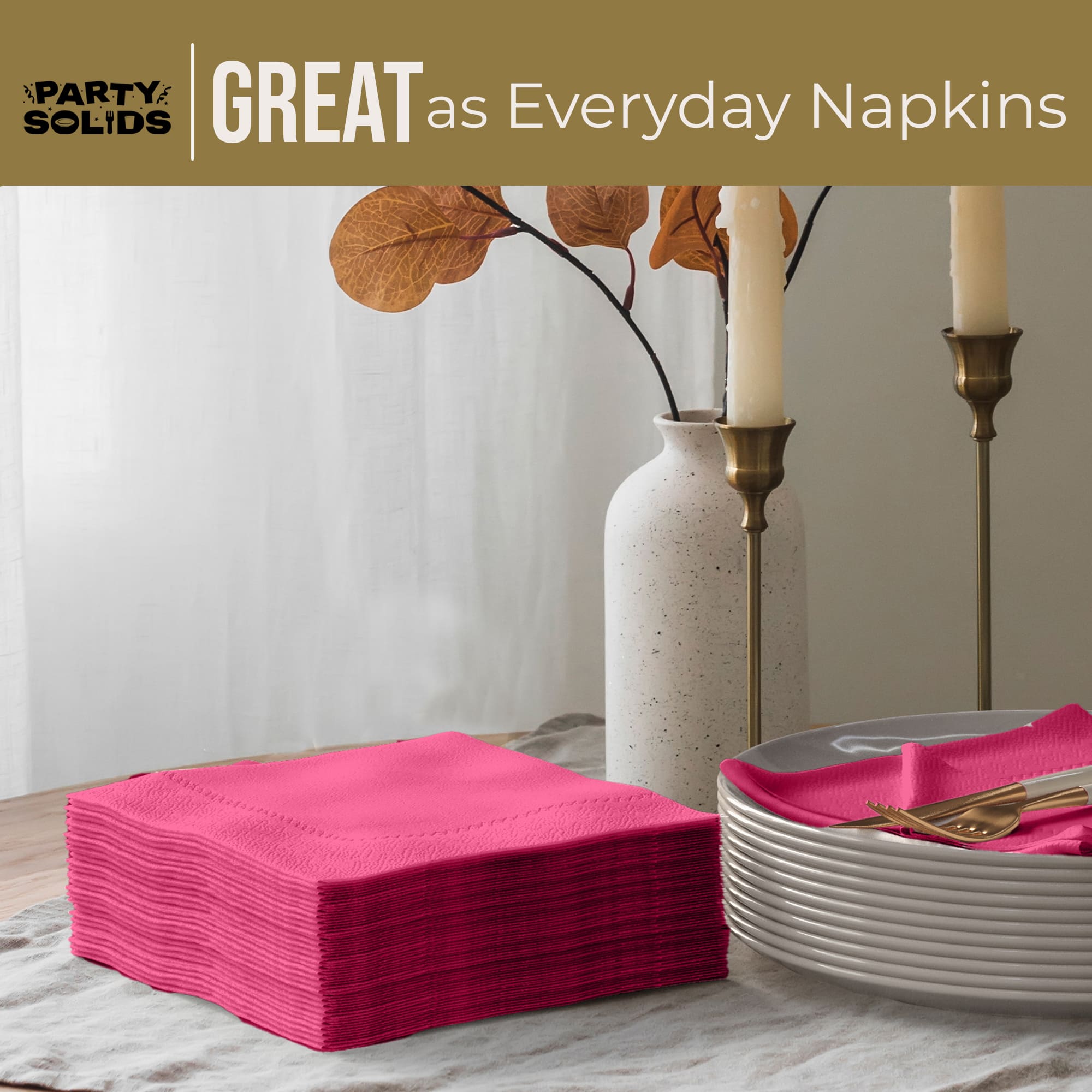 Cerise Dinner Napkins | 100 Count