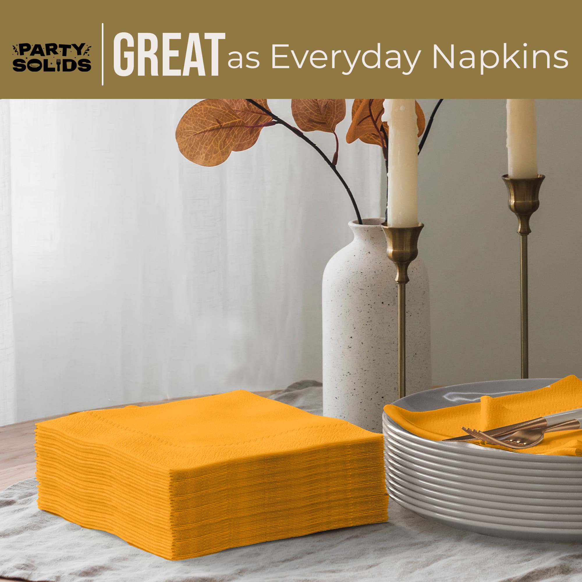 Yellow Dinner Napkins | 100 Count