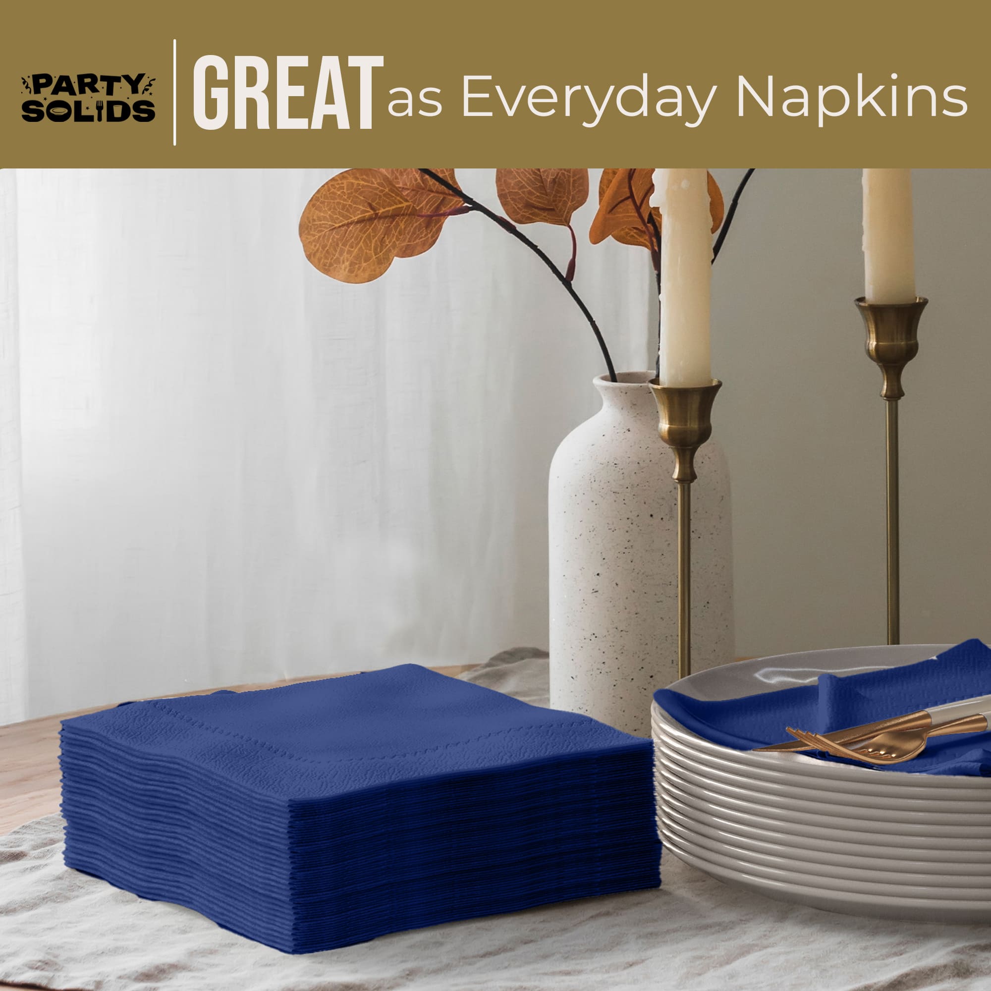 Navy Dinner Napkins | 100 Count