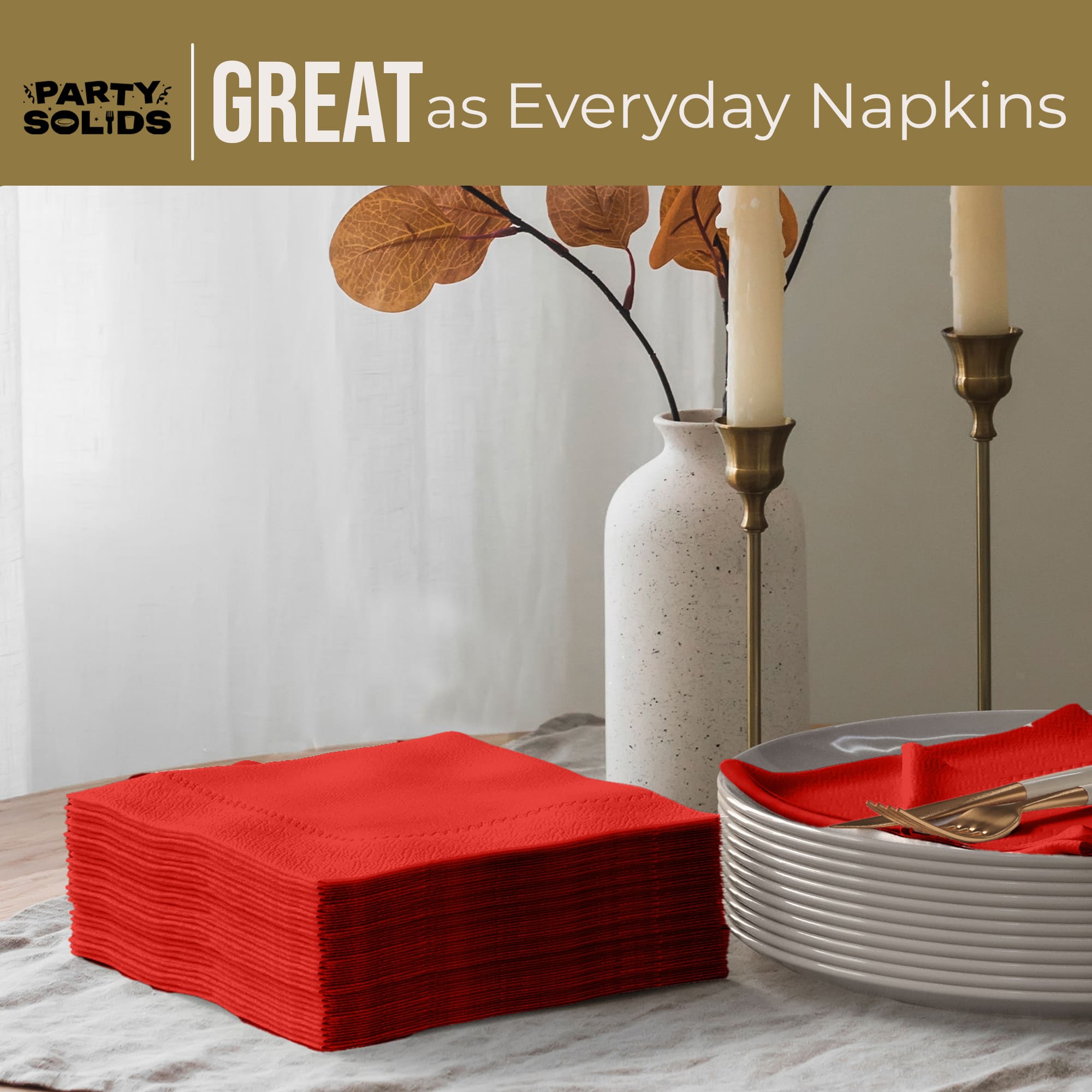 Red Dinner Napkins | 100 Count