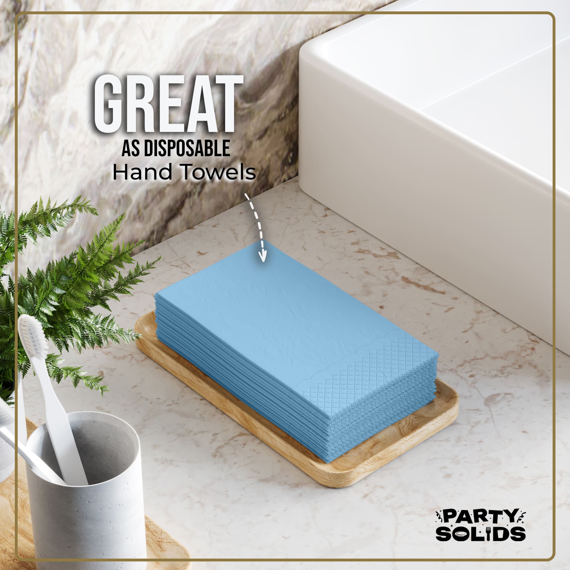 Light Blue Guest Towel Napkins | 80 Count