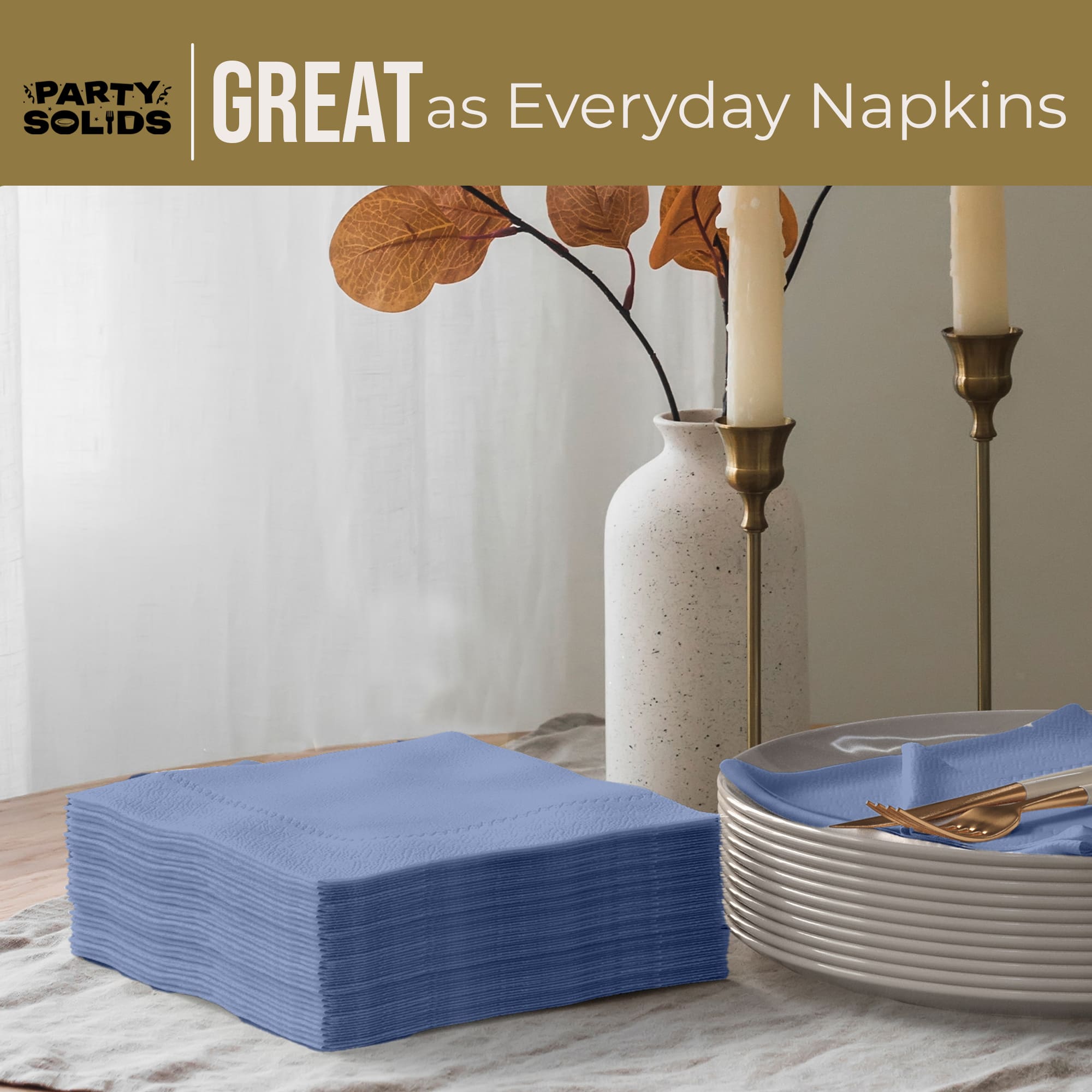 Silver Dinner Napkins | 100 Count