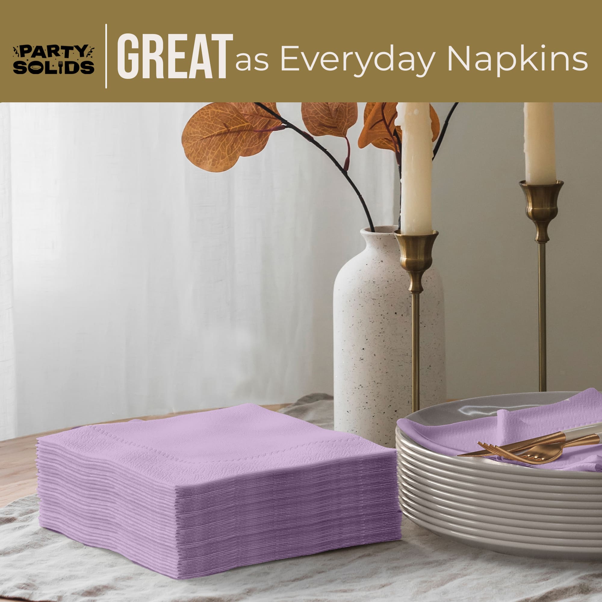Lavender Dinner Napkins | 100 Count
