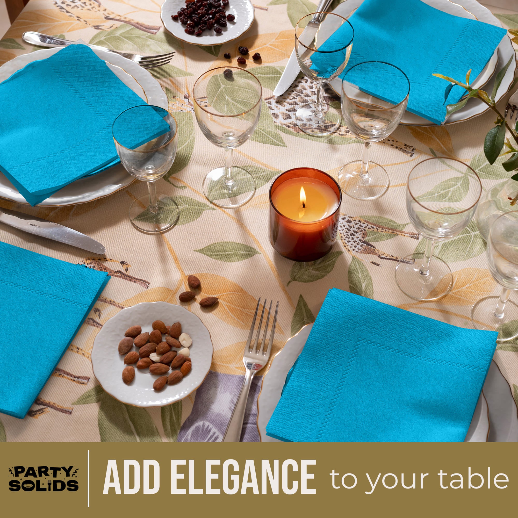 Turquoise Dinner Napkins | 100 Count