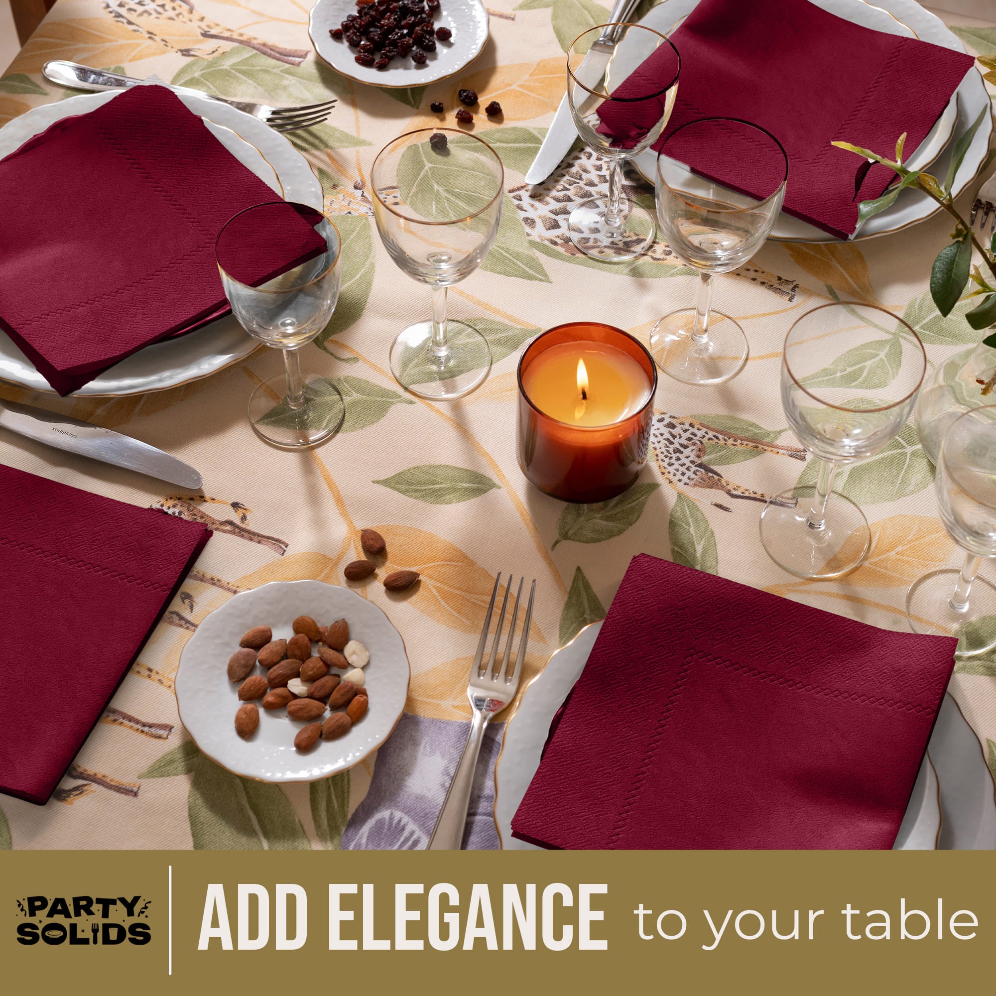 Burgundy Dinner Napkins | 100 Count