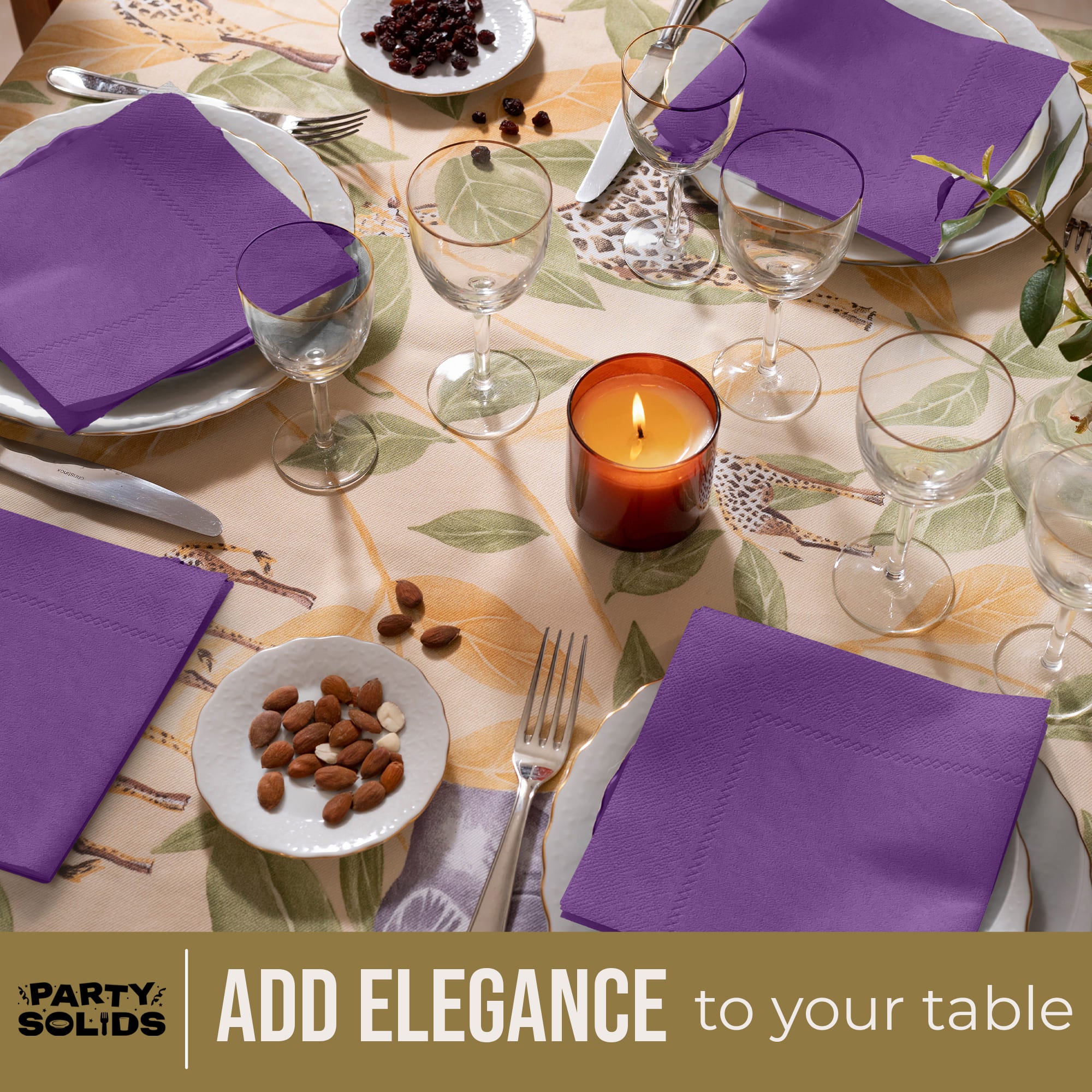 Purple Dinner Napkins | 100 Count