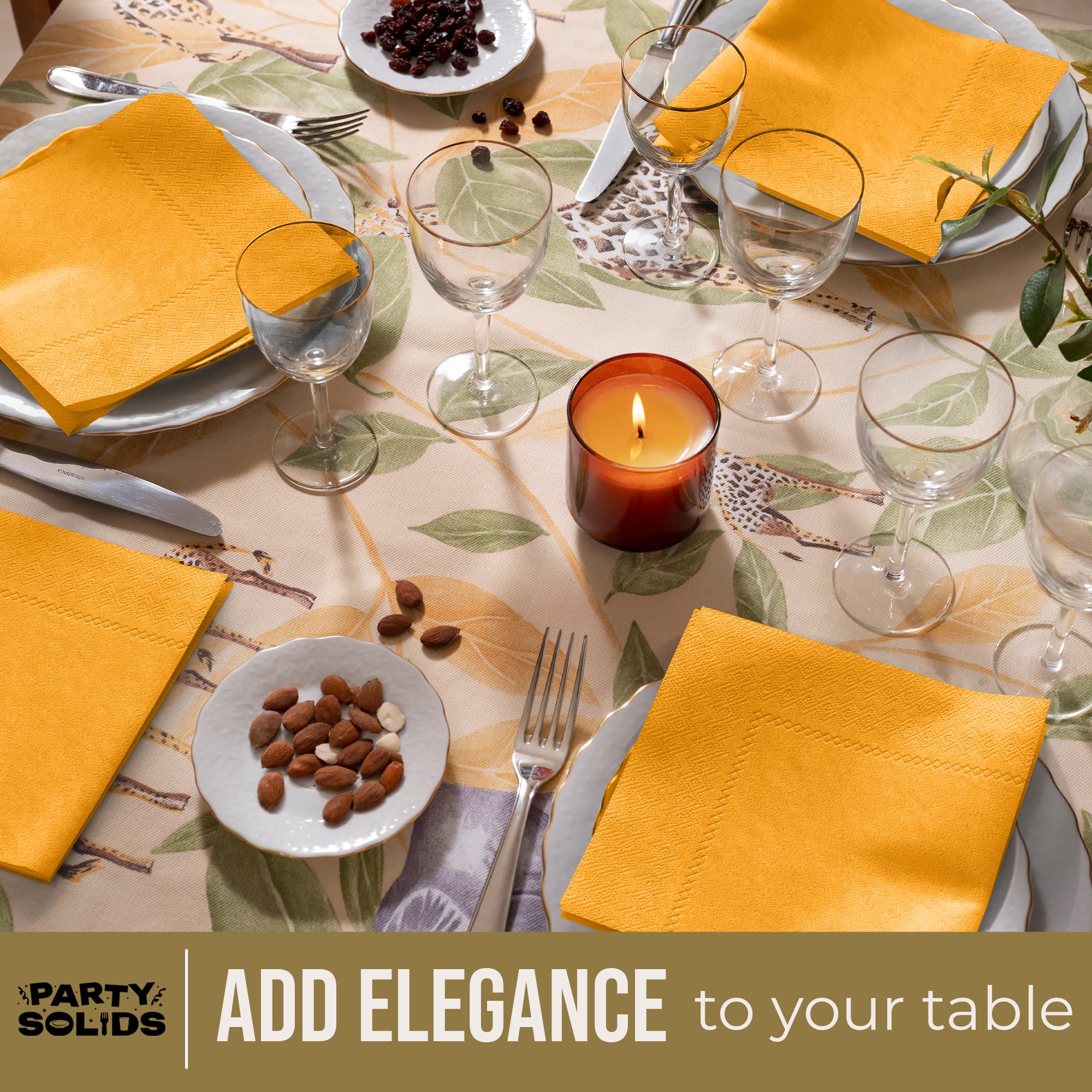 Yellow Dinner Napkins | 100 Count